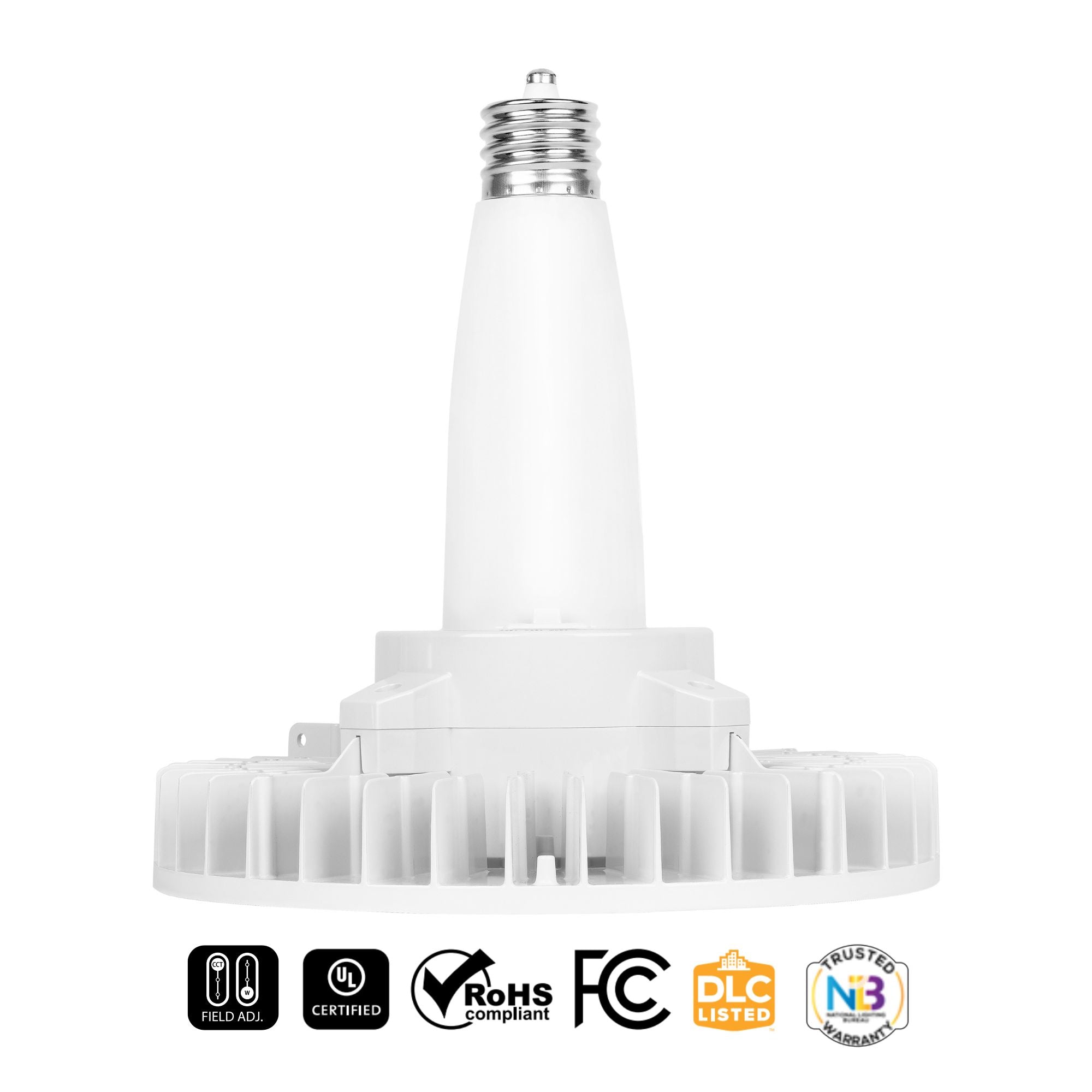 LED HID Replacement High Bay Lamp, 160W, 25000 Lm, 3CCT, 400W MH Equal, EX39 Mogul, 120-277V