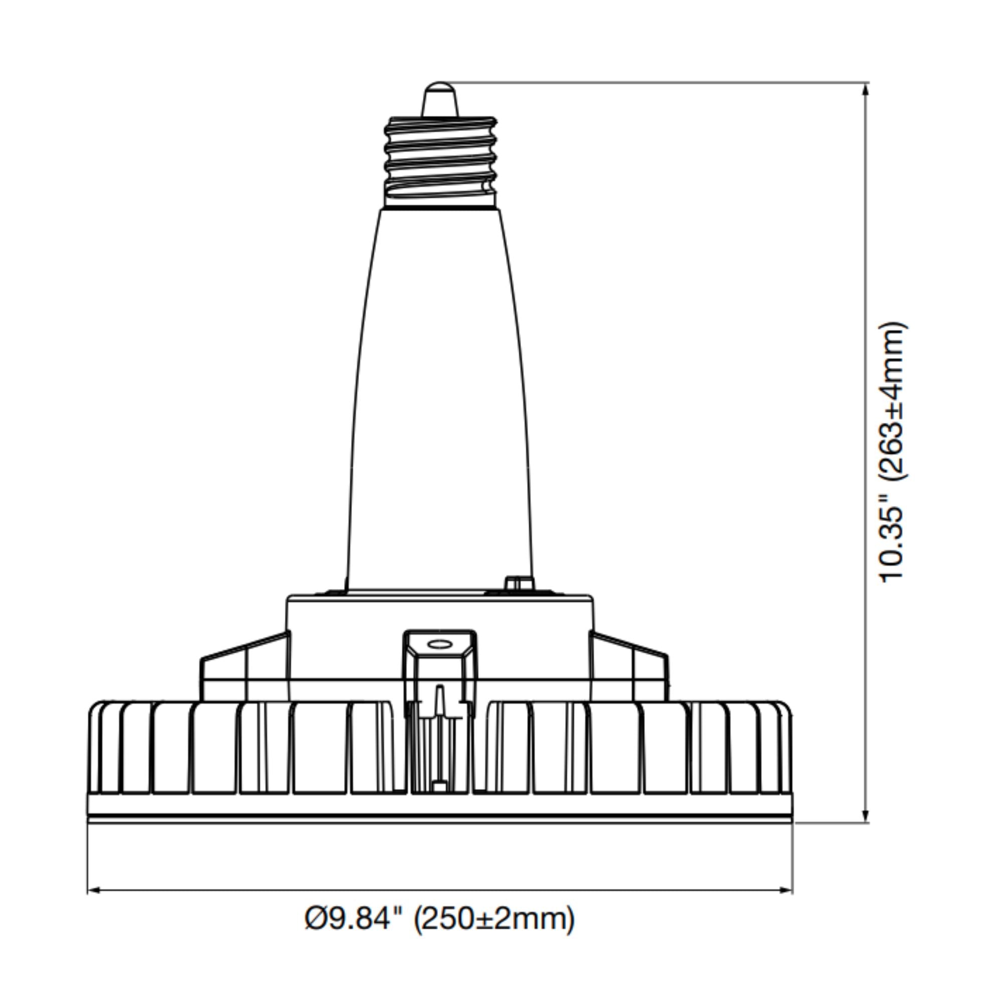 LED HID Replacement High Bay Lamp, 160W, 25000 Lm, 3CCT, 400W MH Equal, EX39 Mogul, 120-277V