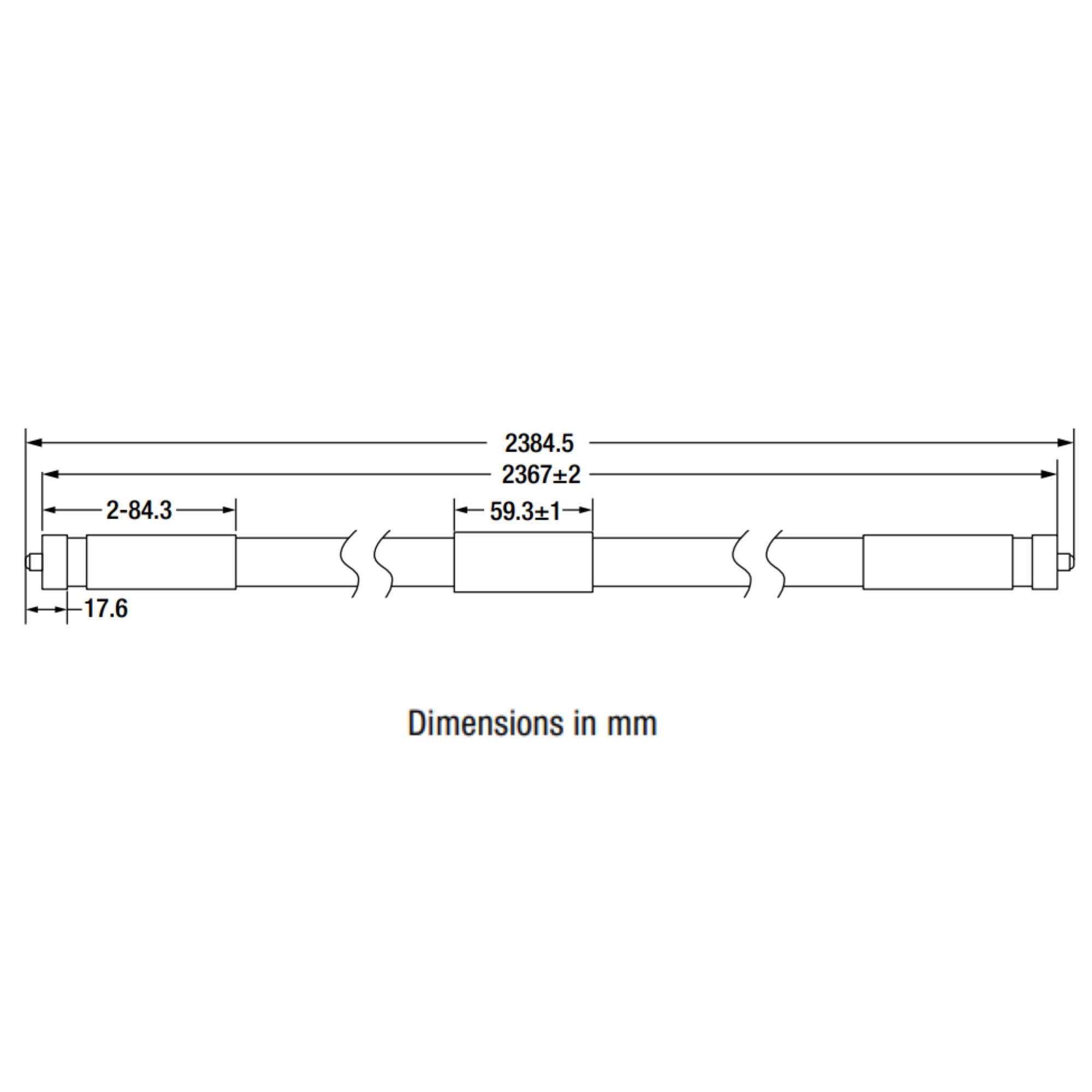 Two-piece 8ft LED T8 Lamp, 36W, 4400lm, 5000K, FA8, Ballast Bypass, Double End