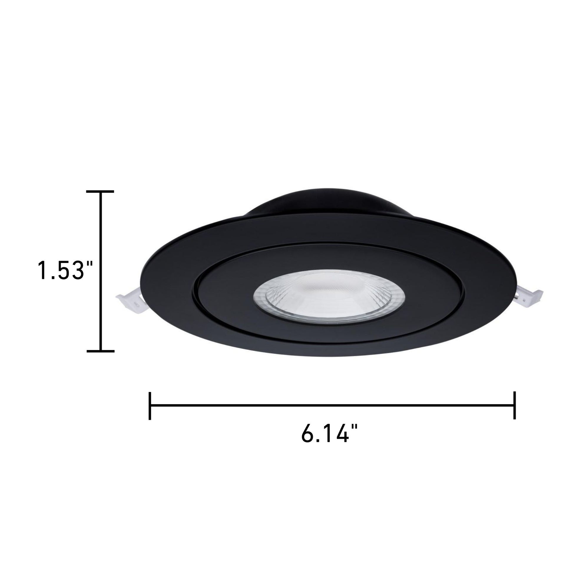 6" Gimbal LED Downlight, 950 Lumens, Selectable CCT, Black Finish - Bees Lighting