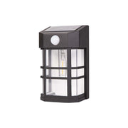 Outdoor Solar LED Wall Lantern, 100 Lumens, 2700K, Black