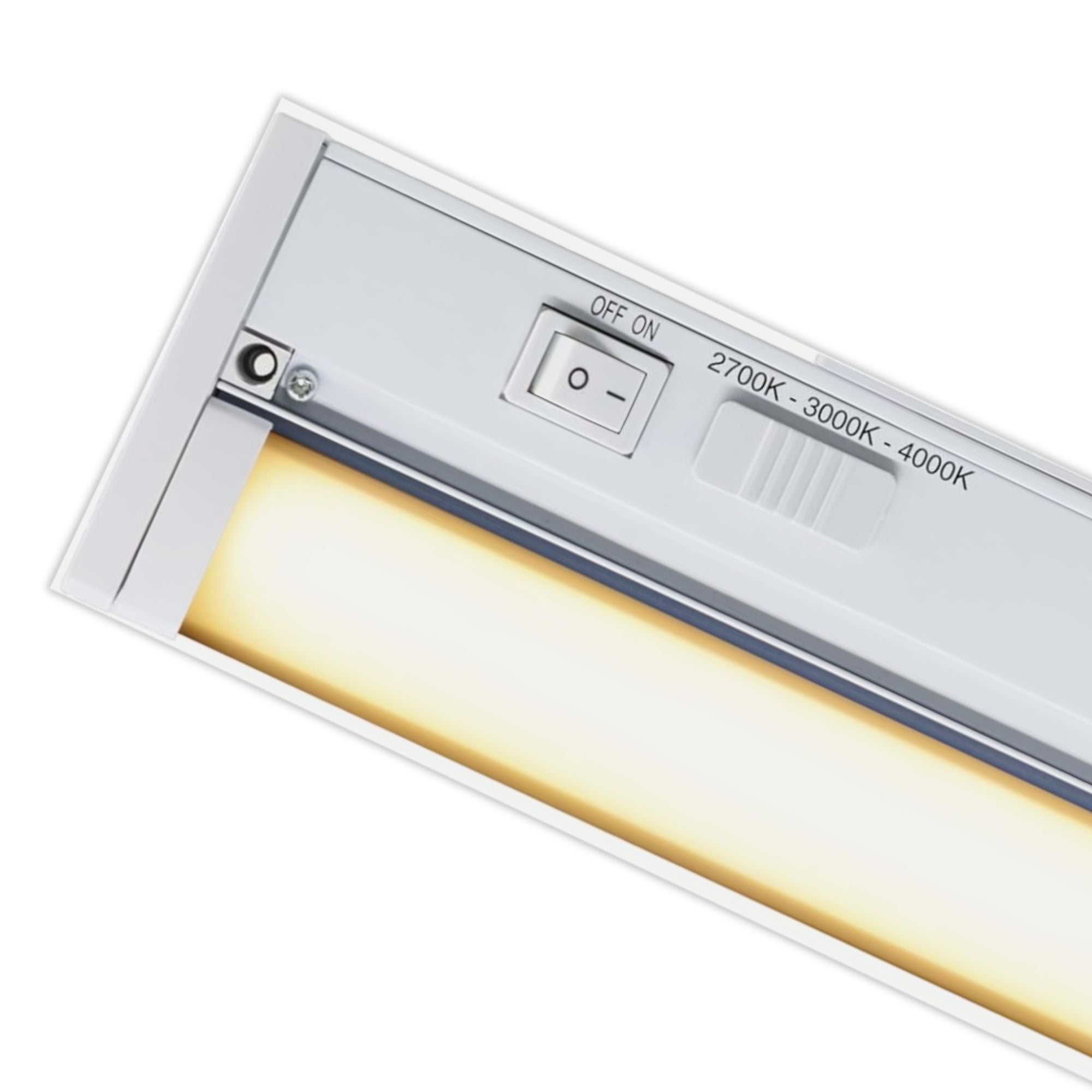 12 Inch Under Cabinet LED Light with Tilting Lens, 600 Lumens, Selectable CCT, 120V