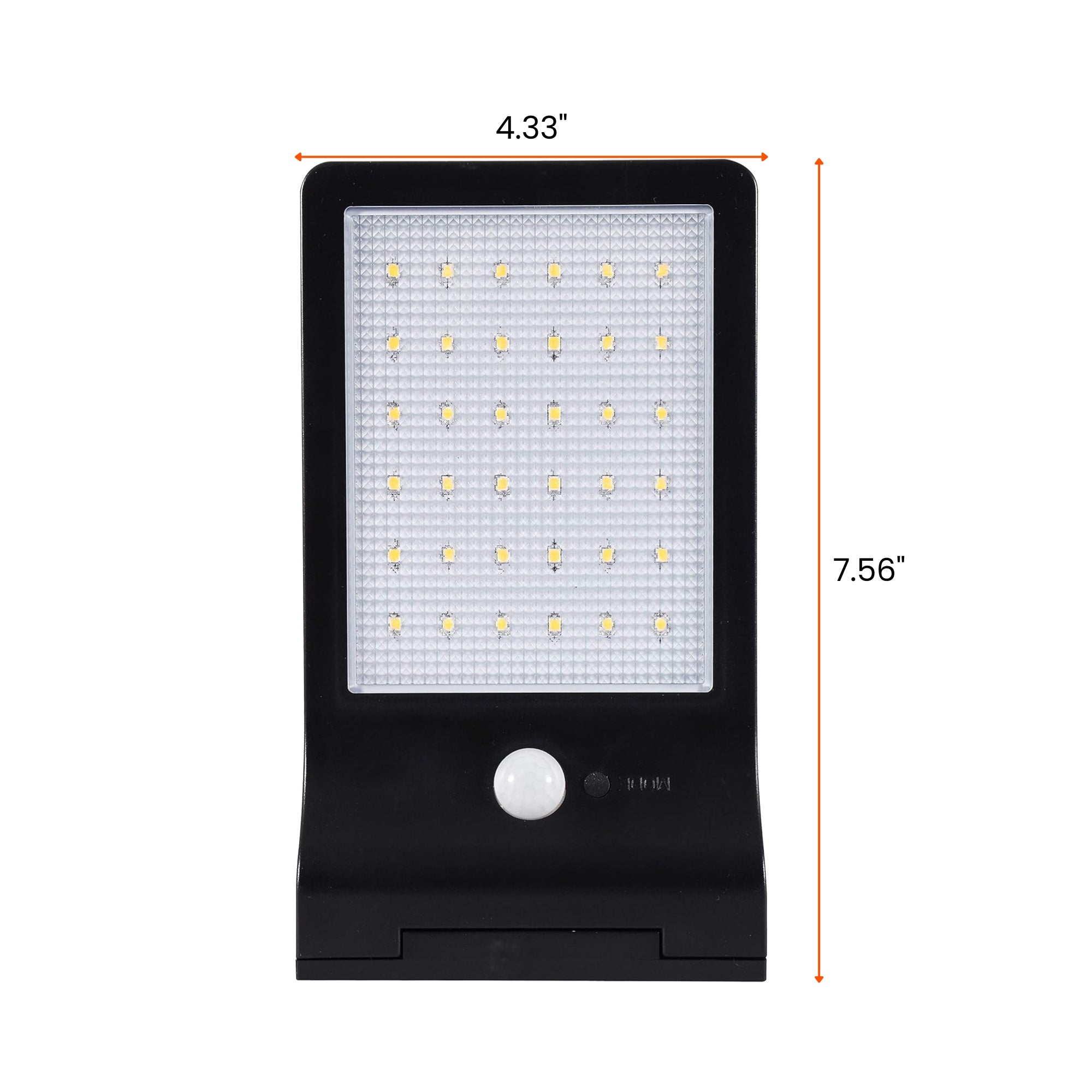 LED Solar Flood Light, 600 Lumens, 5000K, Surface Mount, Black