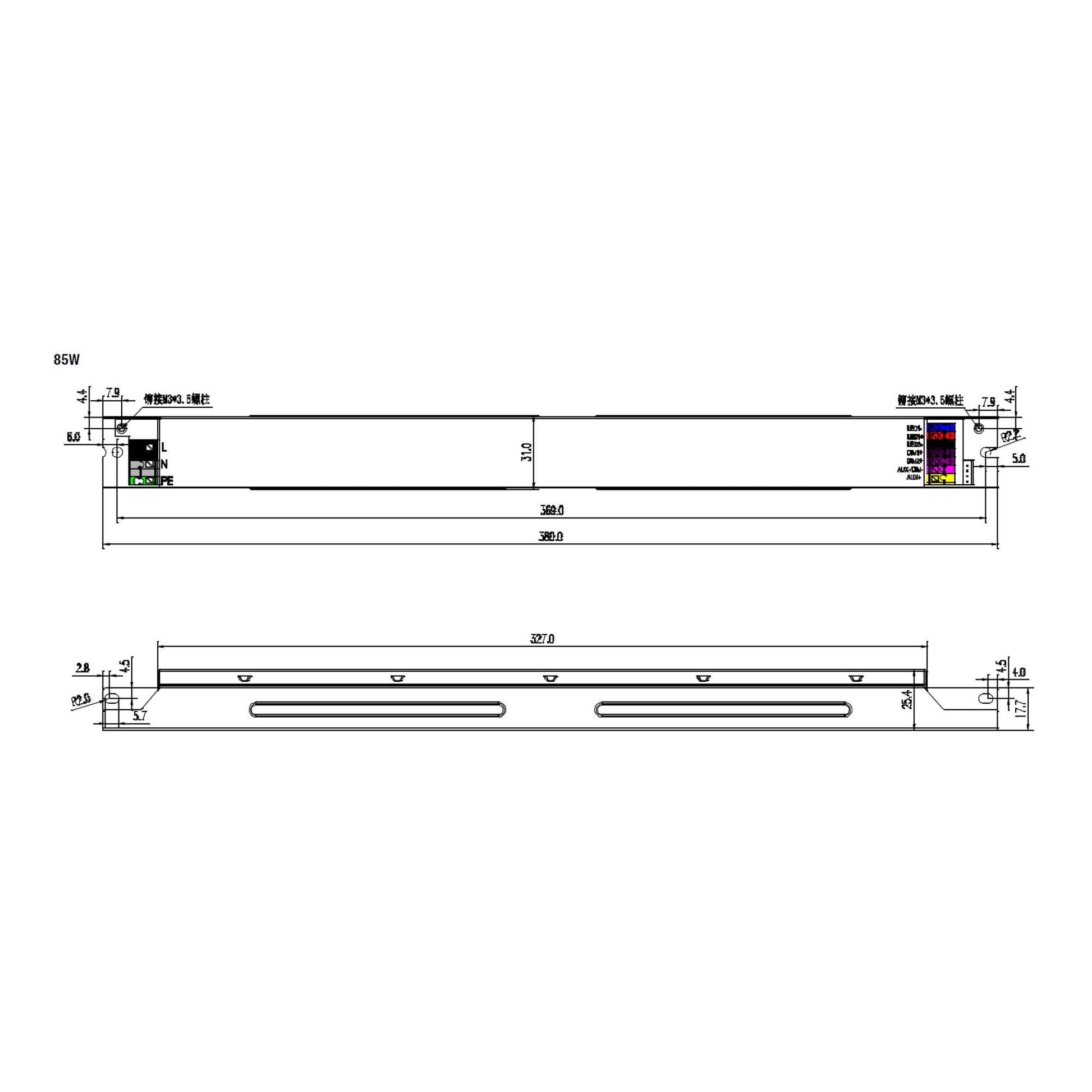 tapTronic Linear NFC 2-Channel LED Driver, 85W, 230-2300mA, 5-88 VDC, 120-347V - Bees Lighting