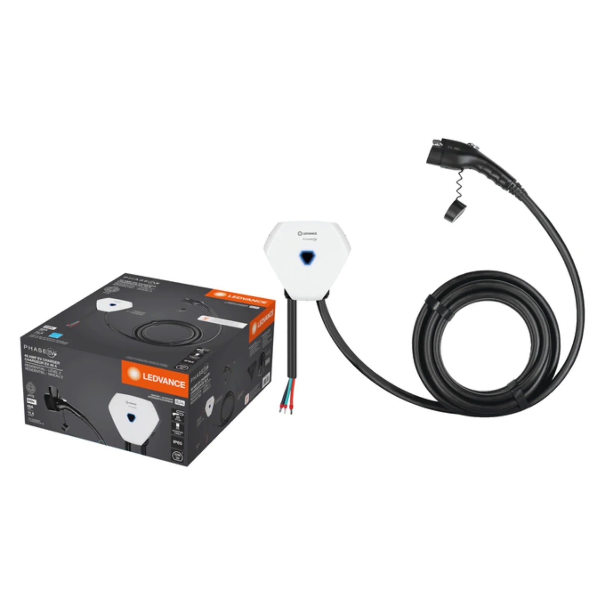LEDVANCE PHASE EV 48 Amp Level 2 Residential Charging Station - WiFi Enabled Smart EV Charger