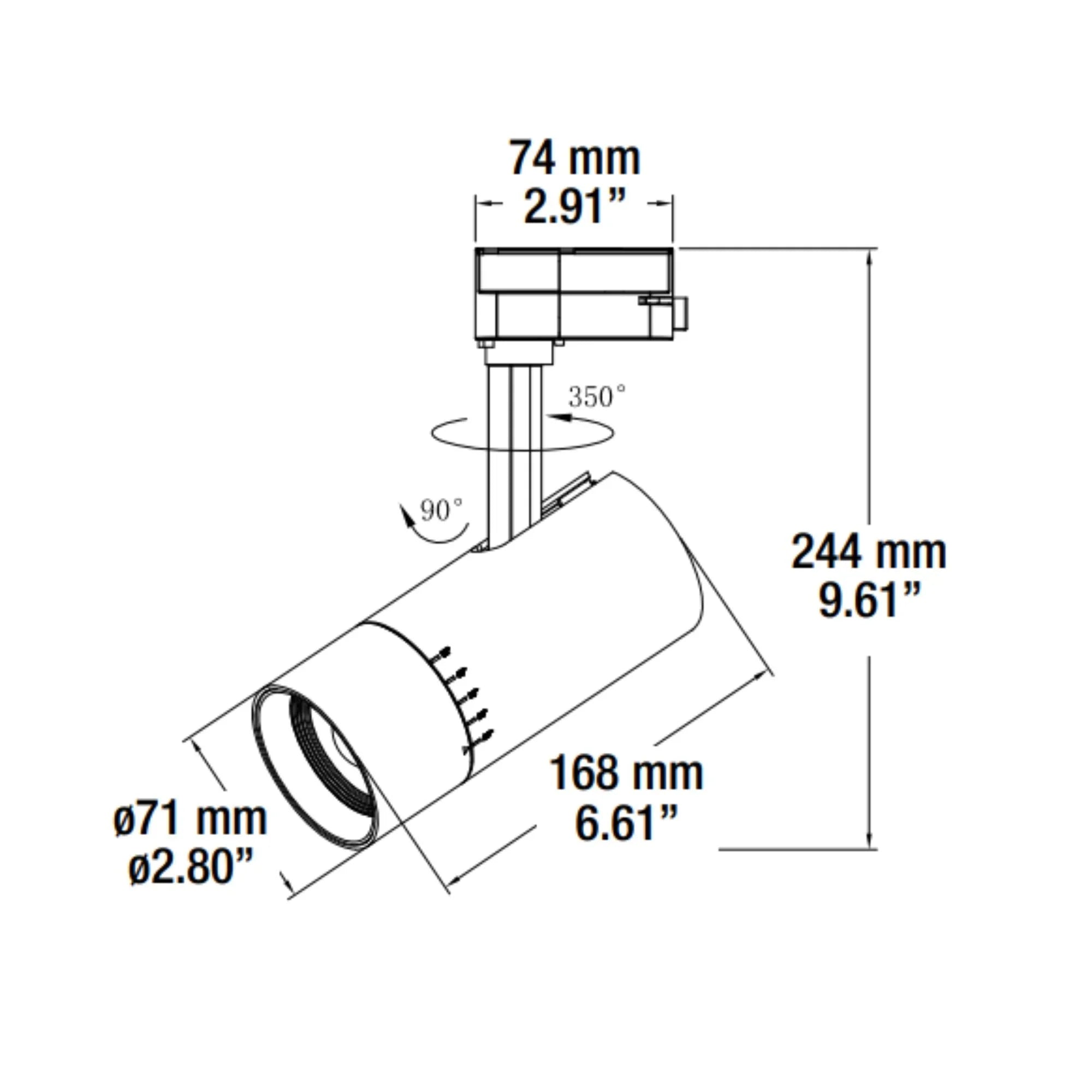 LEDVANCE Opti-Select Track Head, H-Type, White, Selectable CCT, 1100 Lumens, Adjustable Beam Angle