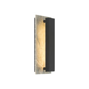 The Great Outdoors Avenelle 13.75 in. LED Outdoor Wall Sconce, Sand Coal Black & Grey