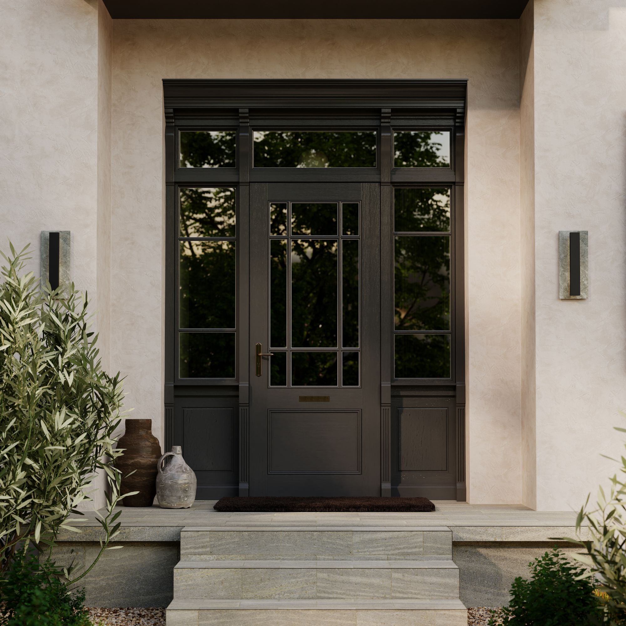 The Great Outdoors Avenelle 18.75" Outdoor Wall Sconce, Sand Coal Black & Grey