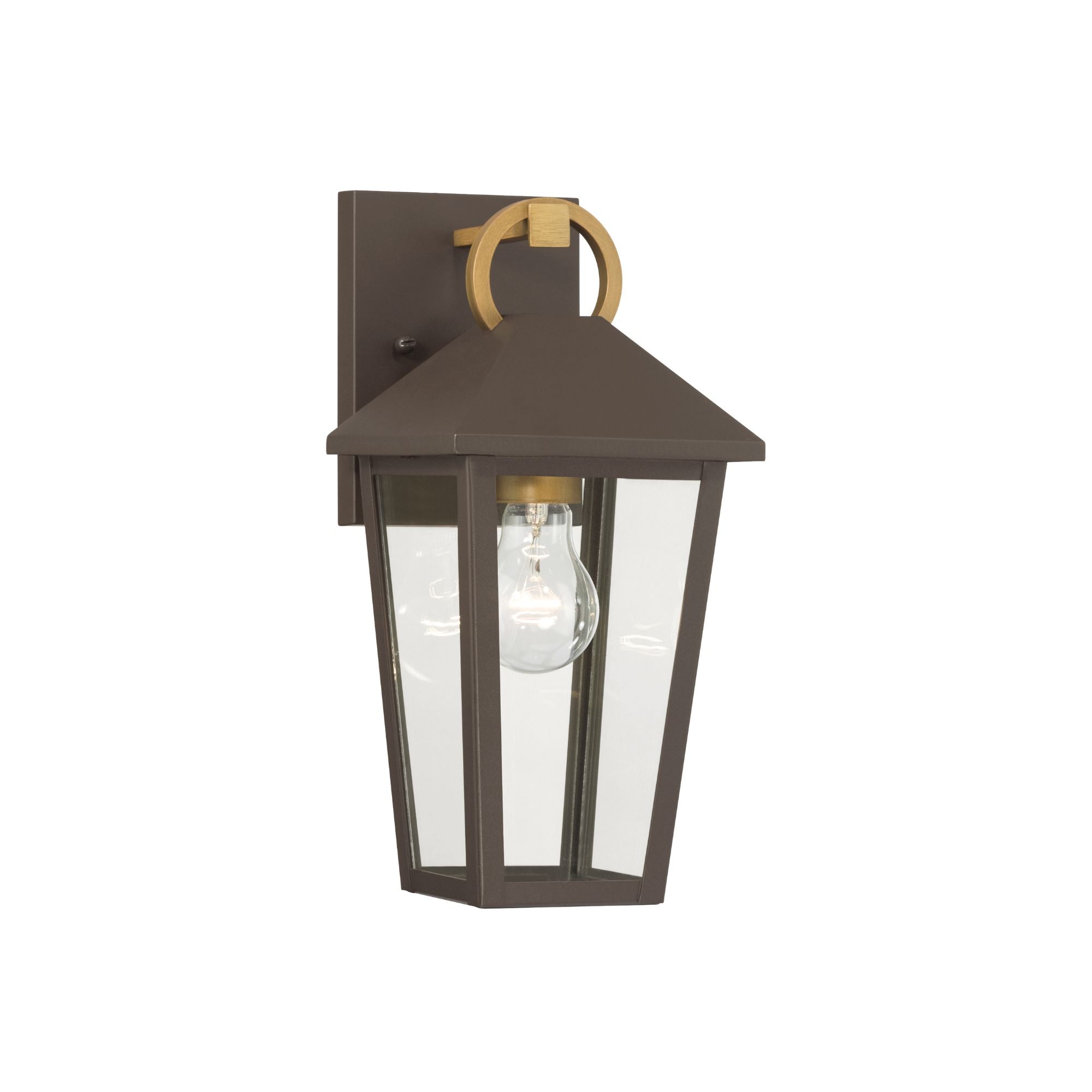 The Great Outdoors Bayra 13 in. Outdoor Lantern, Painted Legacy Brass & Dark Bronze