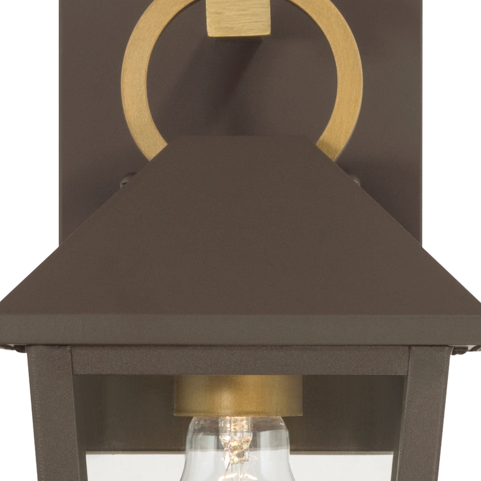 The Great Outdoors Bayra 13 in. Outdoor Lantern, Painted Legacy Brass & Dark Bronze