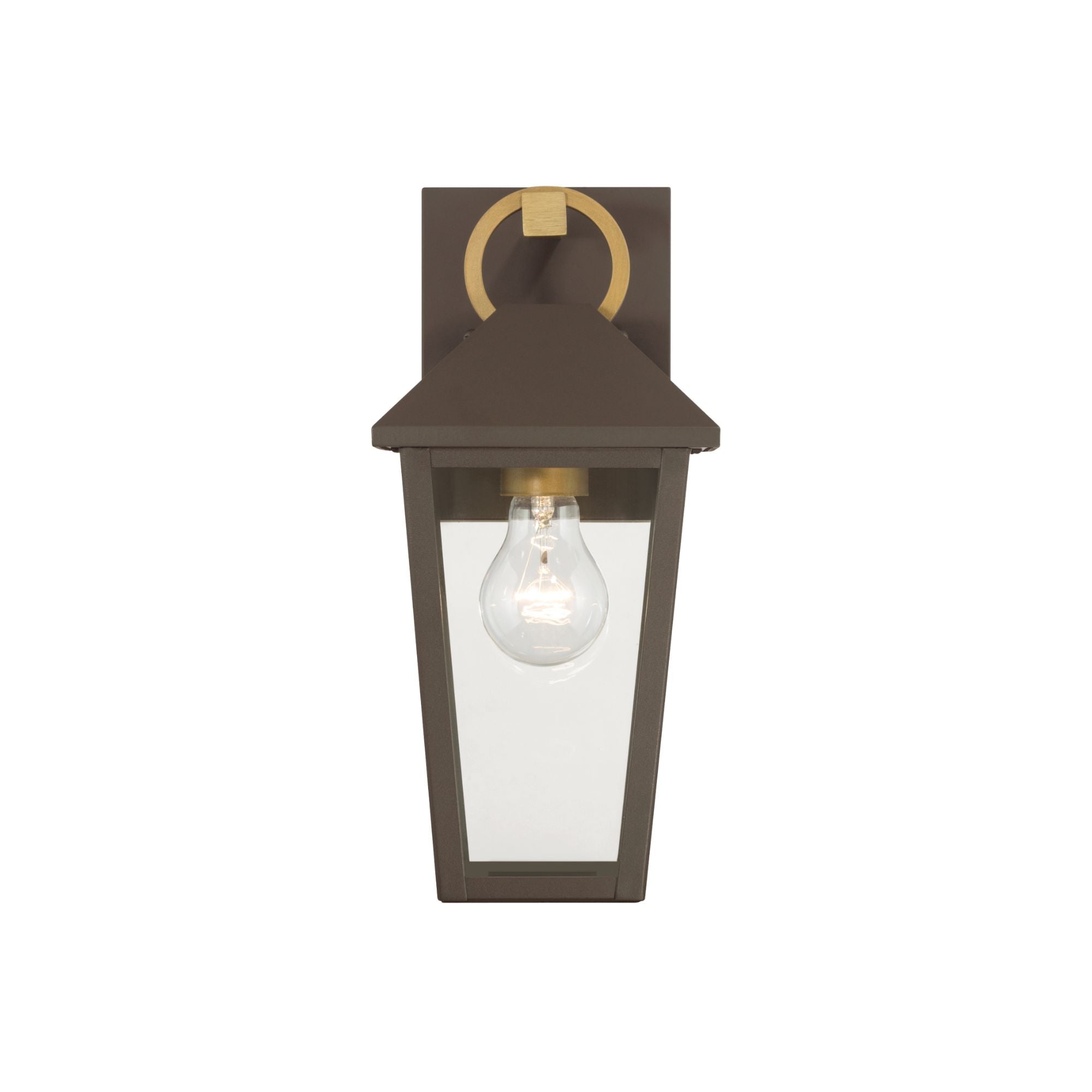 The Great Outdoors Bayra 13 in. Outdoor Lantern, Painted Legacy Brass & Dark Bronze