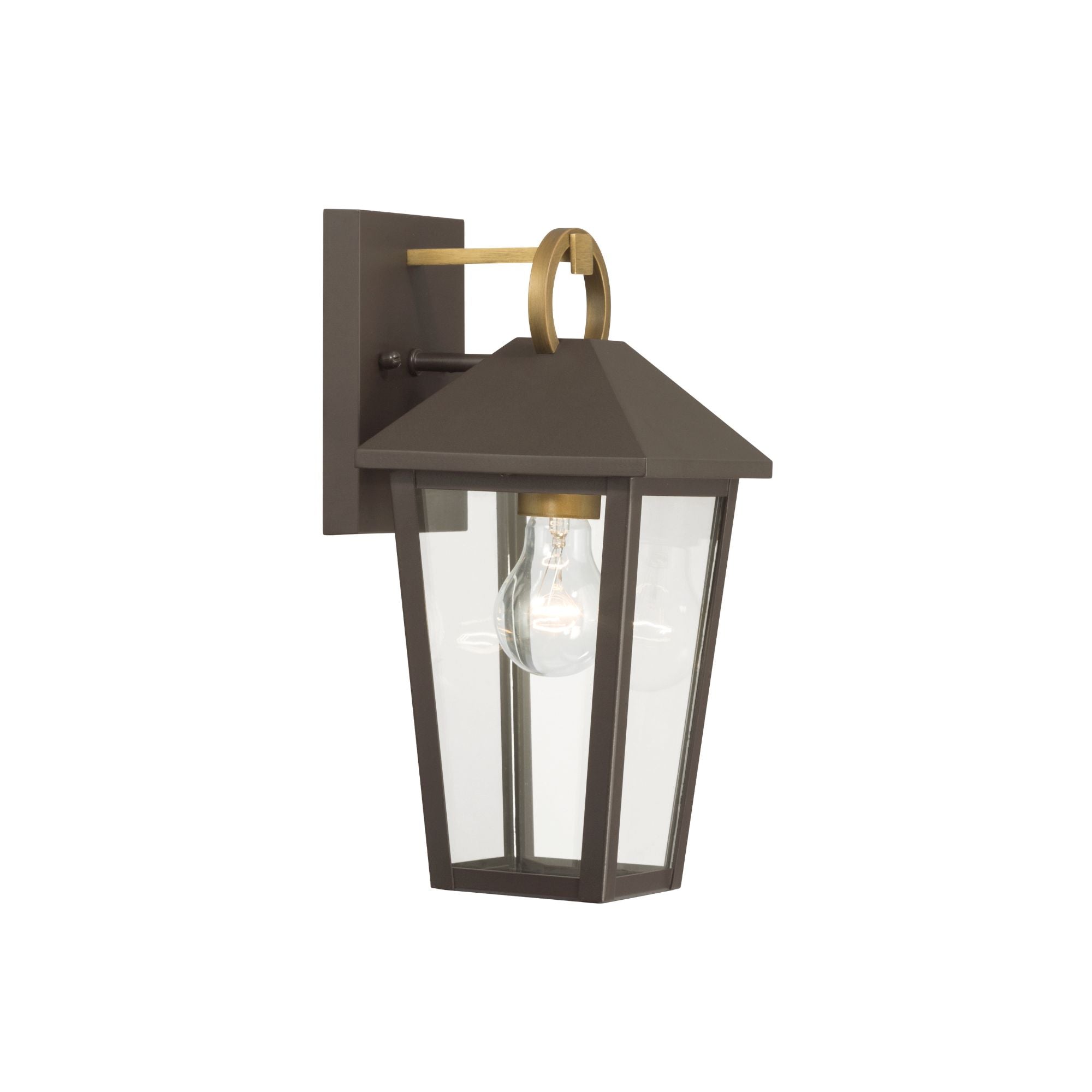 The Great Outdoors Bayra 13 in. Outdoor Lantern, Painted Legacy Brass & Dark Bronze