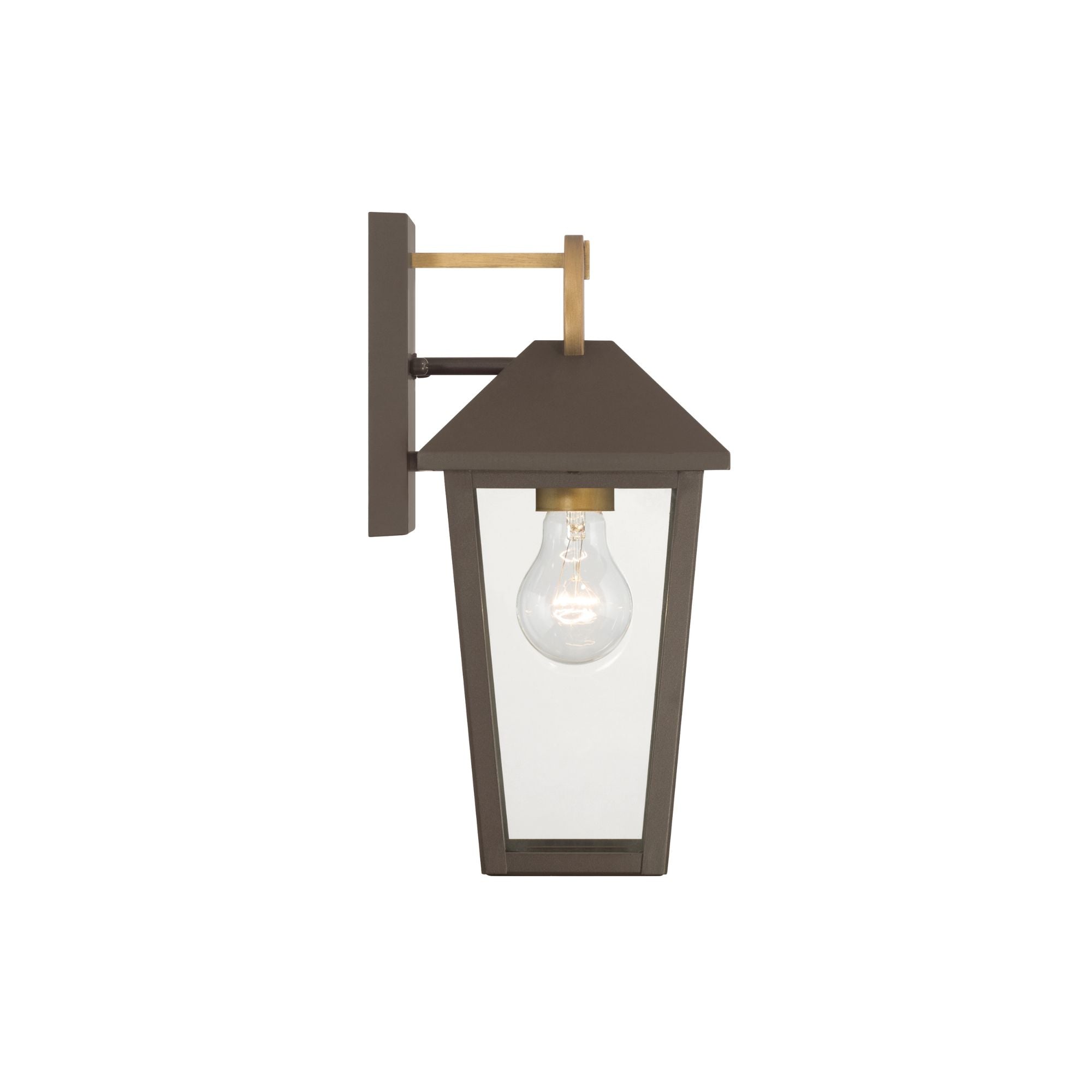 The Great Outdoors Bayra 13 in. Outdoor Lantern, Painted Legacy Brass & Dark Bronze