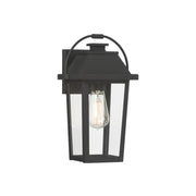 The Great Outdoors Branwyn 13 in. Outdoor Wall Lantern, Sand Coal Black with Clear Glass
