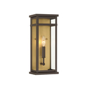 The Great Outdoors Briarlane 14.5 in. Outdoor Wall Sconce, Painted Legacy Brass with Clear Glass