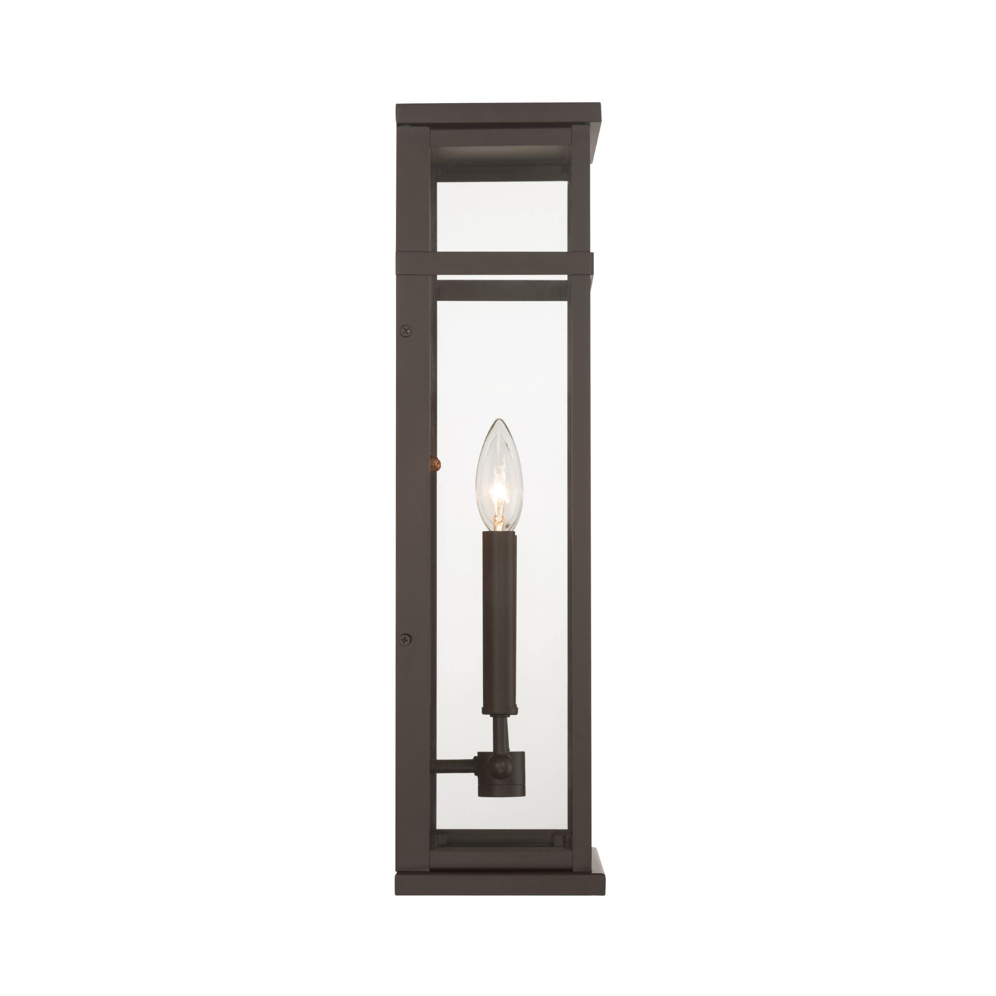 The Great Outdoors Briarlane 20 in. 2-Light Outdoor Wall Sconce, Painted Legacy Brass & Dark Bronze with Clear Glass