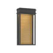 The Great Outdoors Clyne 15 in. LED Outdoor Sconce, Sand Coal Black & Painted Legacy Brass