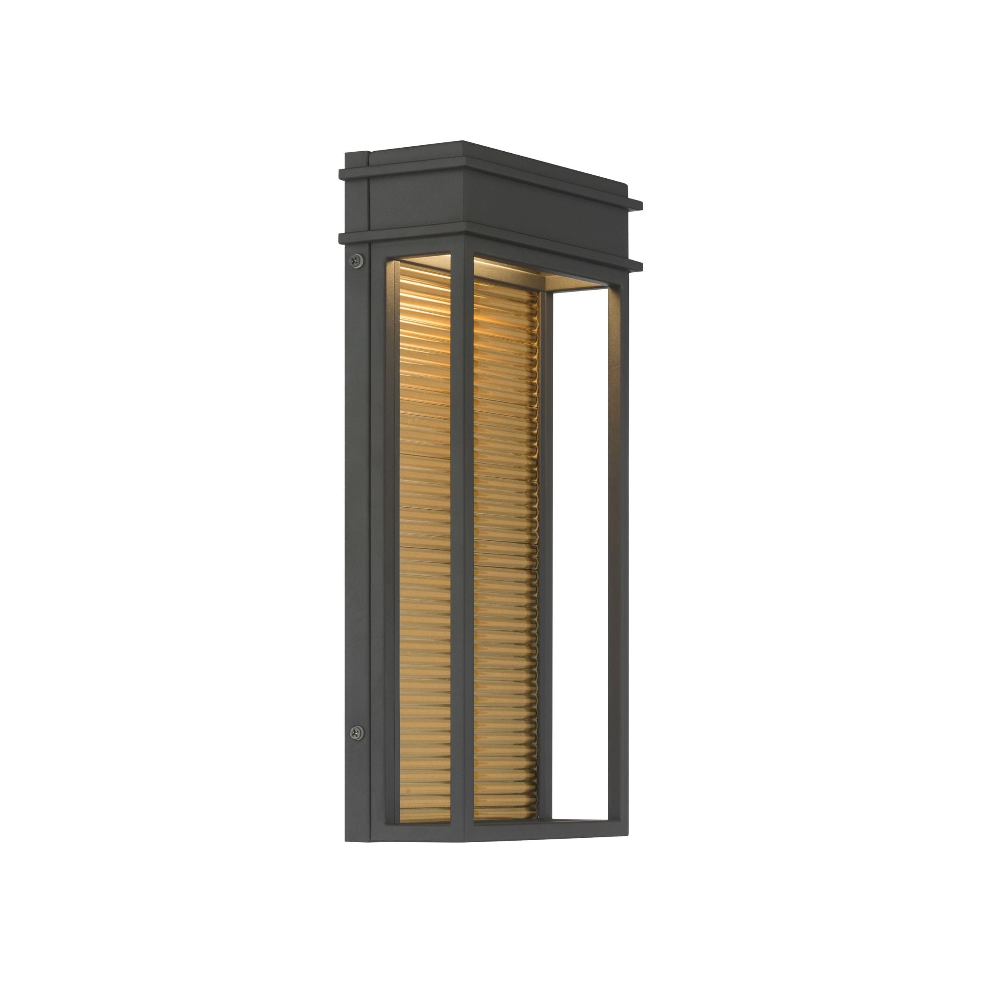 The Great Outdoors Clyne 15 in. LED Outdoor Sconce, Sand Coal Black & Painted Legacy Brass