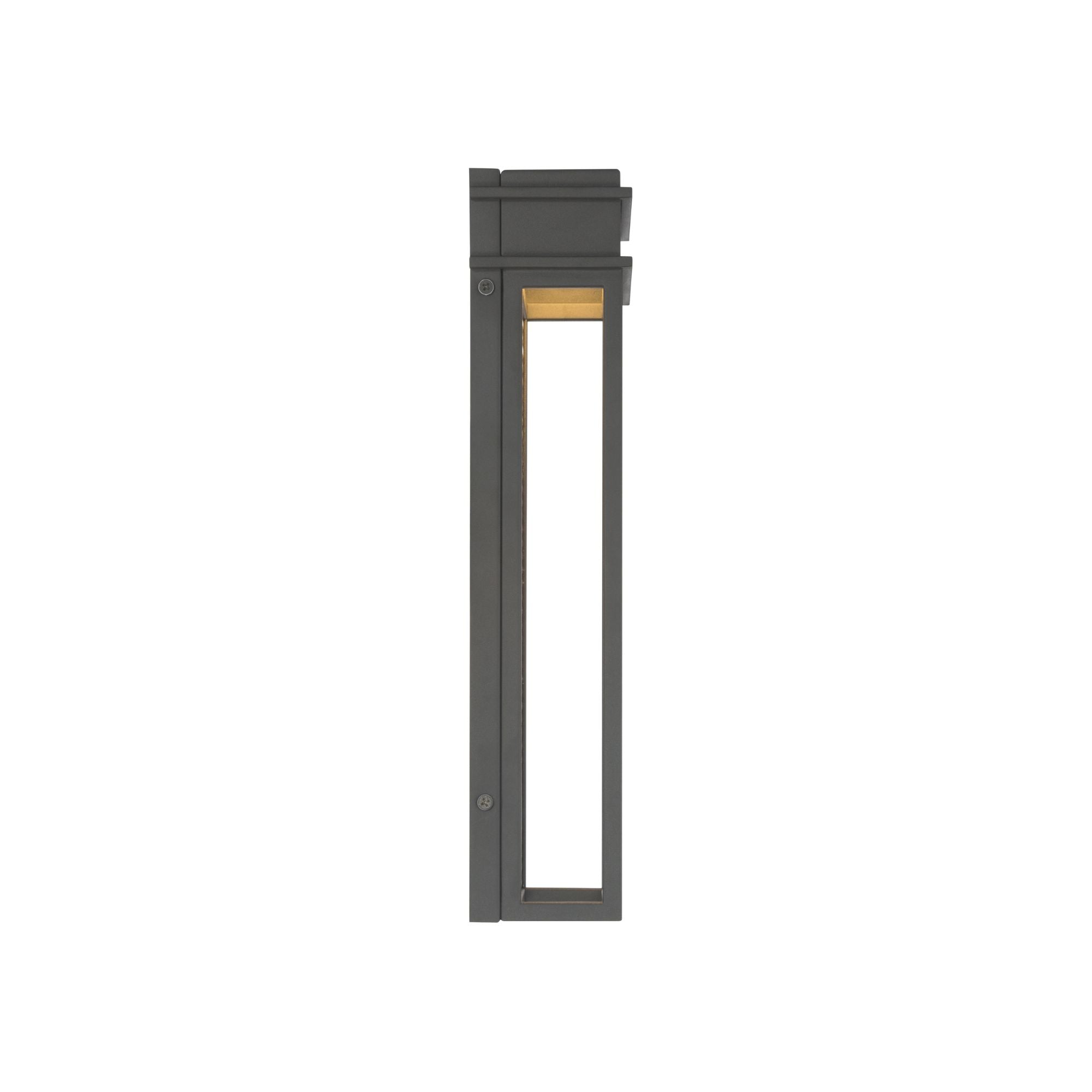 The Great Outdoors Clyne 15 in. LED Outdoor Sconce, Sand Coal Black & Painted Legacy Brass