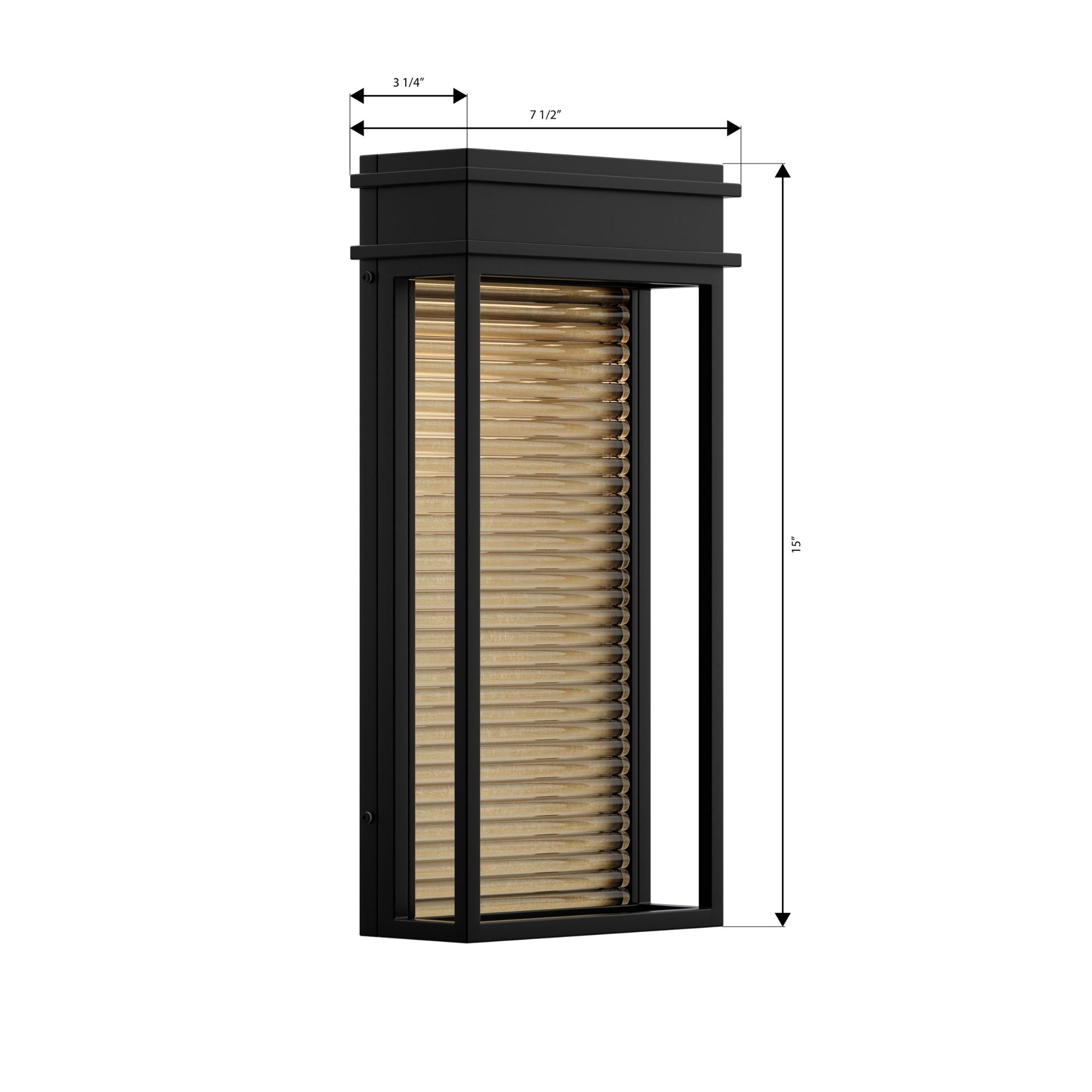 The Great Outdoors Clyne 15 in. LED Outdoor Sconce, Sand Coal Black & Painted Legacy Brass