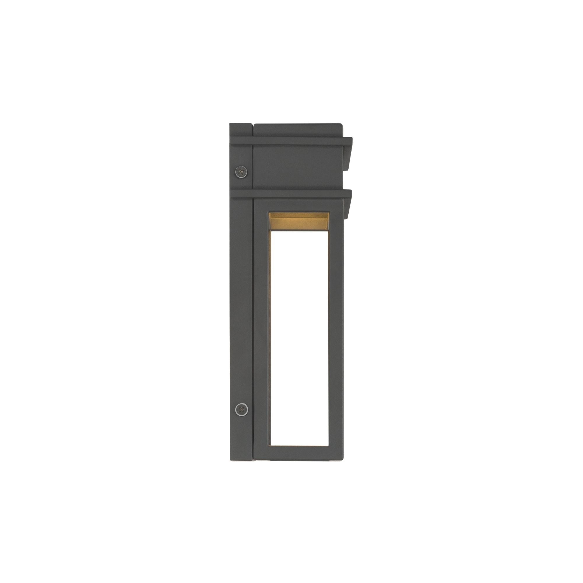 The Great Outdoors Clyne 9 in. LED Outdoor Wall Sconce, Sand Coal Black & Painted Legacy Brass with Clear Glass