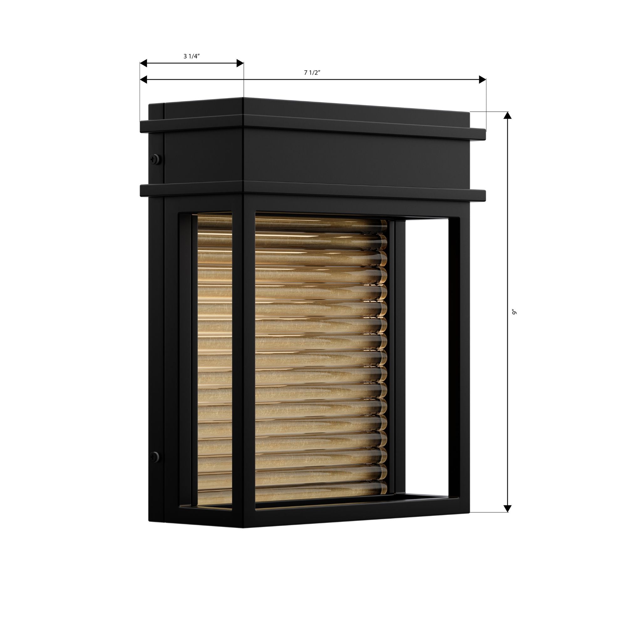 The Great Outdoors Clyne 9 in. LED Outdoor Wall Sconce, Sand Coal Black & Painted Legacy Brass with Clear Glass