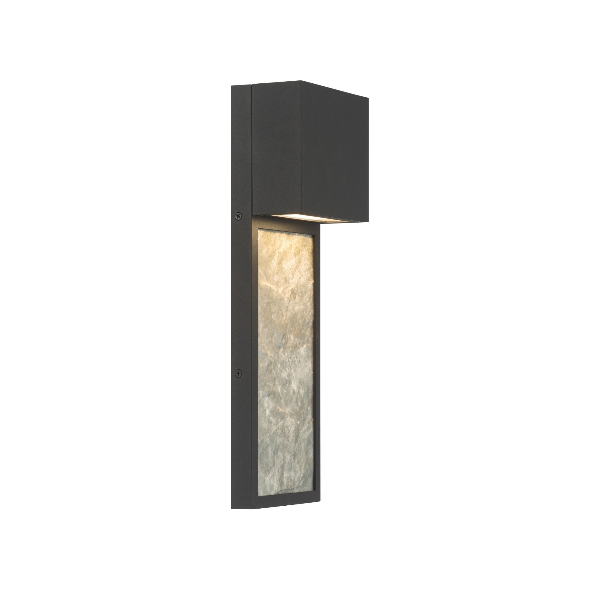 The Great Outdoors Norrin 16 in. LED Outdoor Wall Sconce, Sand Coal Black & Grey