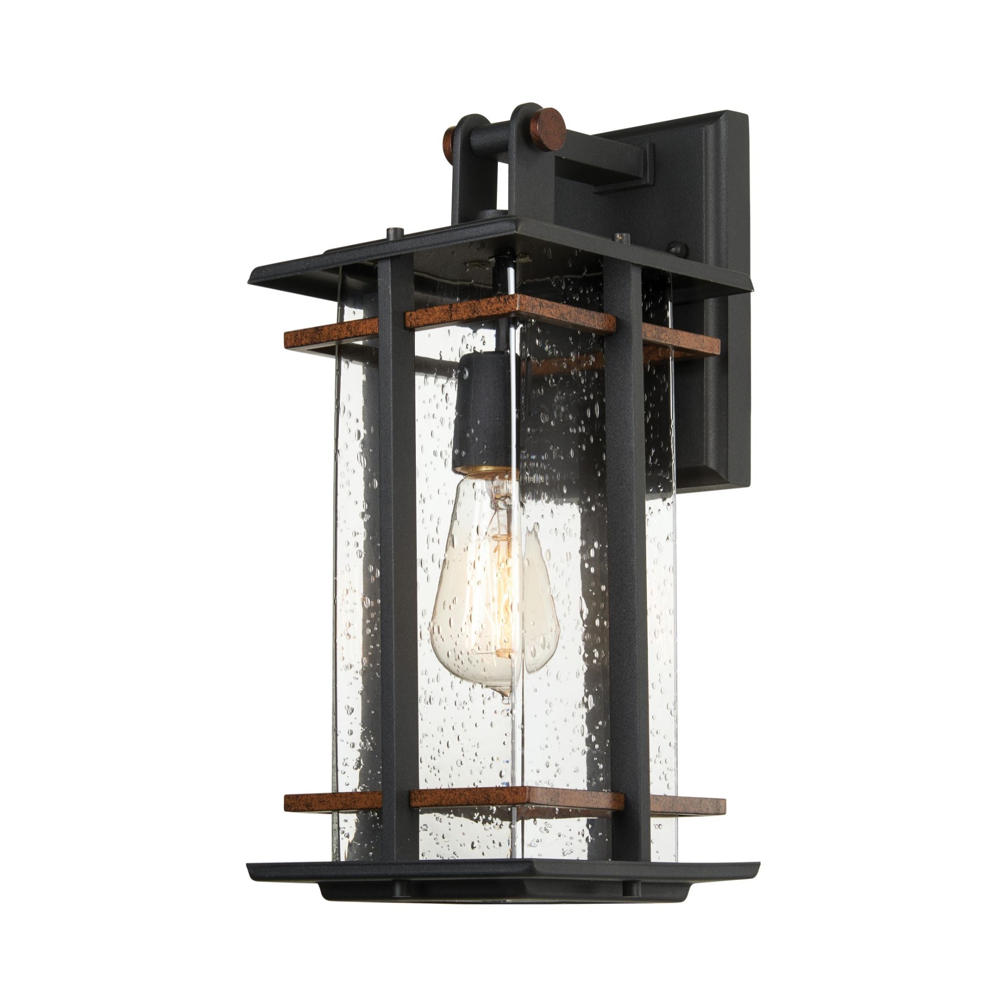 San Marcos 15" Outdoor Wall Sconce, Coal & Antique Copper Accents