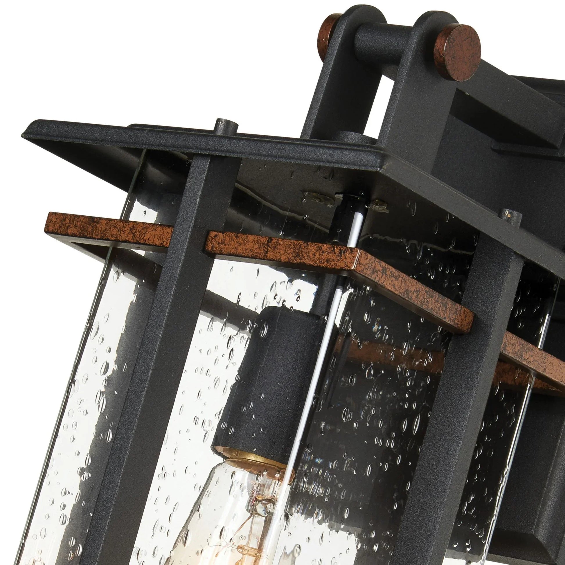 The Great Outdoors - San Marcos 15" Outdoor Wall Sconce, Coal & Antique Copper Accents | Bees Lighting