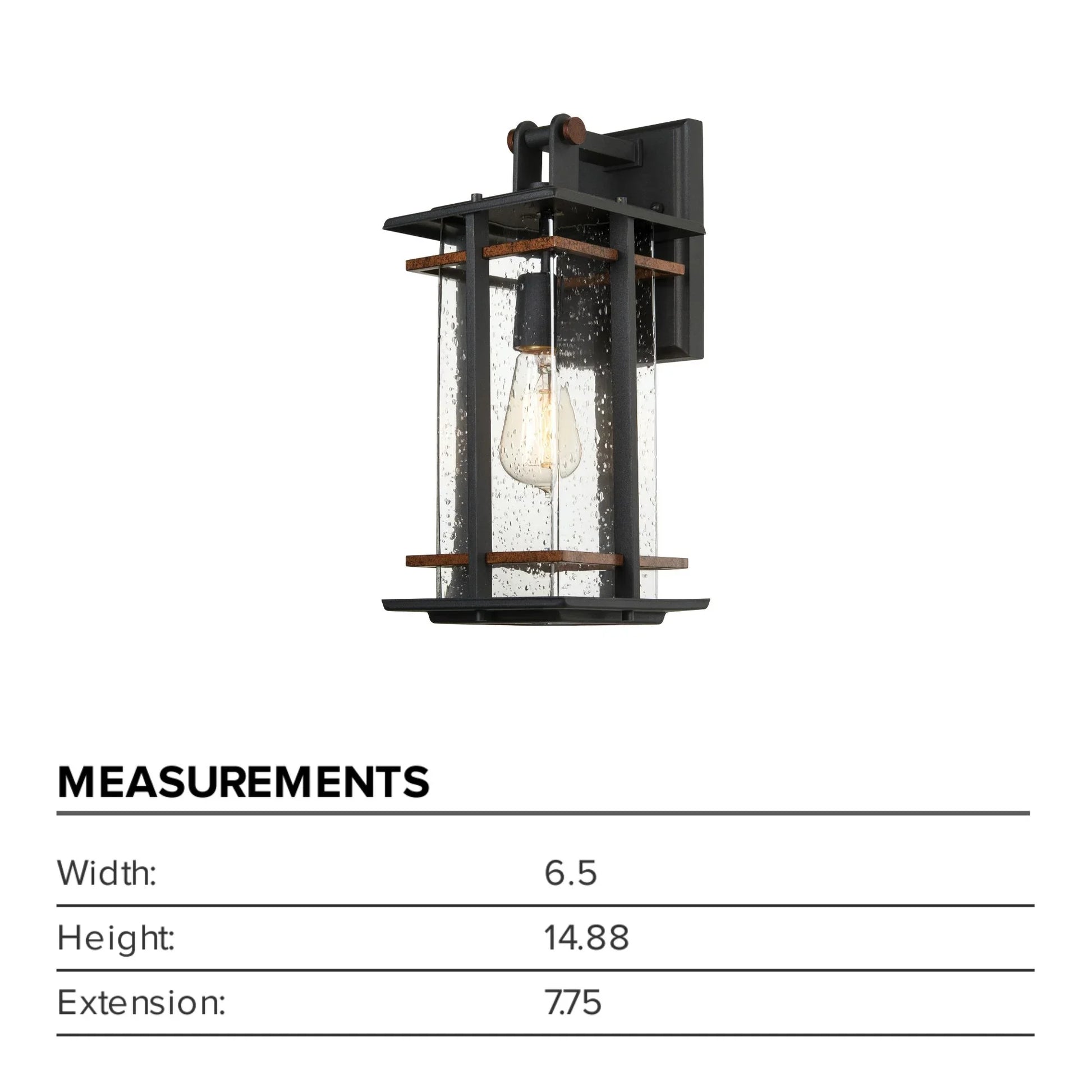 The Great Outdoors - San Marcos 15" Outdoor Wall Sconce, Coal & Antique Copper Accents | Bees Lighting