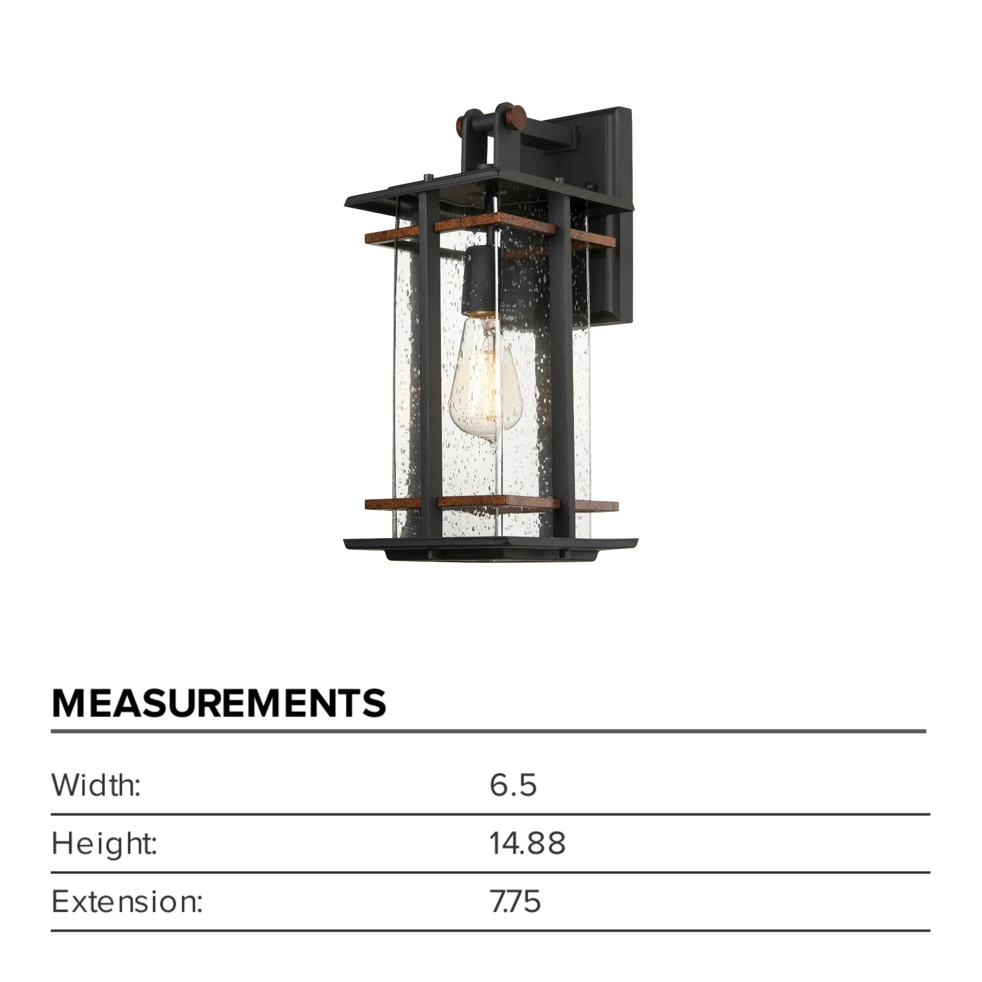 The Great Outdoors - San Marcos 15" Outdoor Wall Sconce, Coal & Antique Copper Accents | Bees Lighting