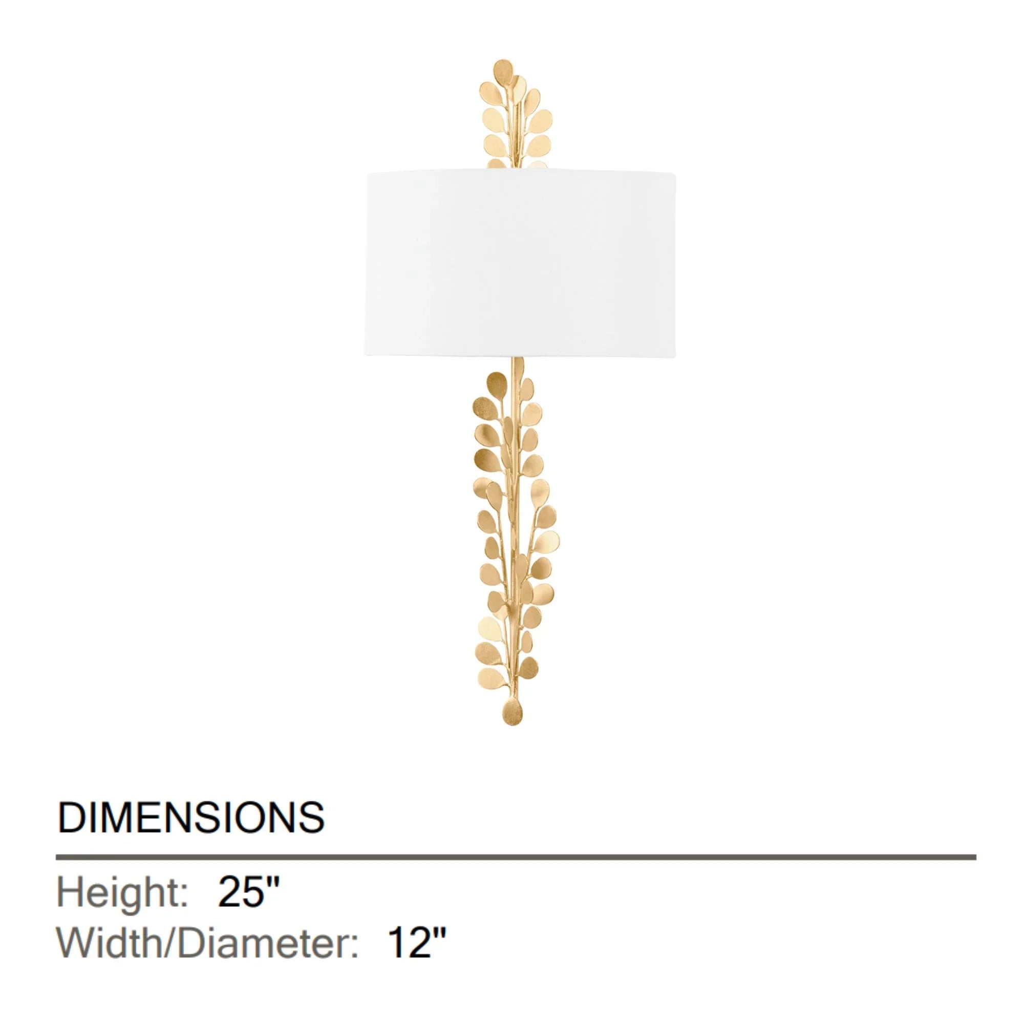 Adrienne 25" 2-Light Wall Sconce, Vintage Gold Leaf Finish
