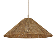 Troy Ahrens Pendant Light, Patina Brass with Natural Woven Shade