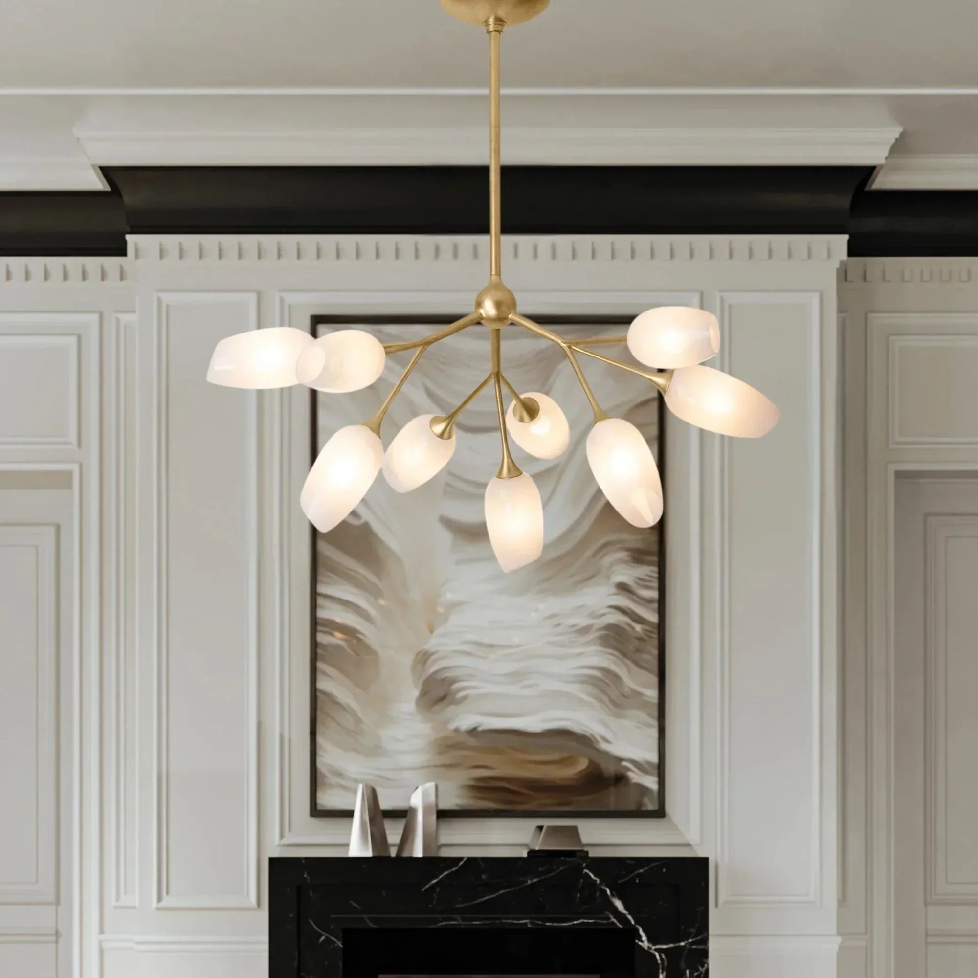 Troy Aldean Chandelier - Vintage Gold Leaf | Luxury Designer