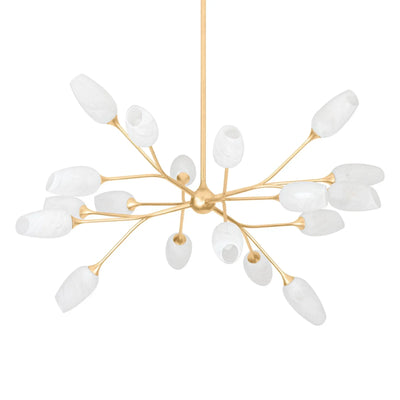 Aldean 44" 18-Light Chandelier, Vintage Gold Leaf Finish