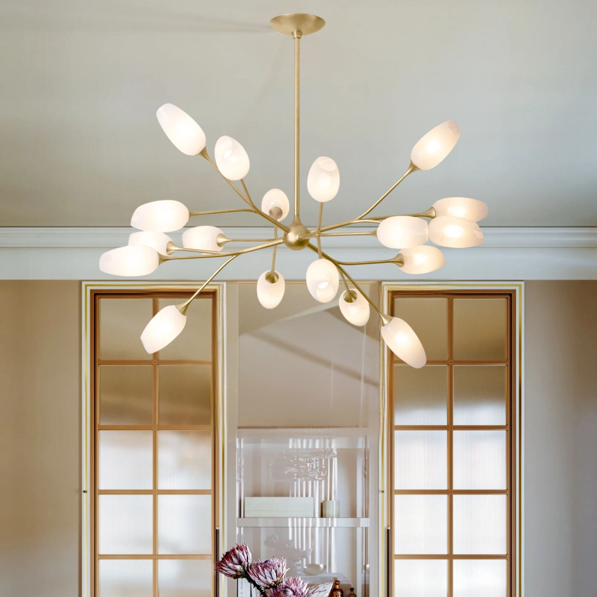 Aldean 44" 18-Light Chandelier, Vintage Gold Leaf Finish