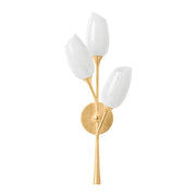 Aldean 25" 3-Light Wall Sconce, Vintage Gold Leaf Finish