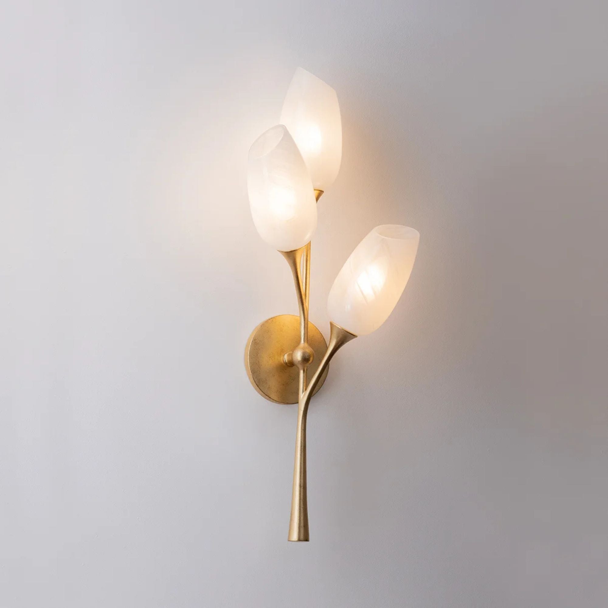 Aldean 25" 3-Light Wall Sconce, Vintage Gold Leaf Finish