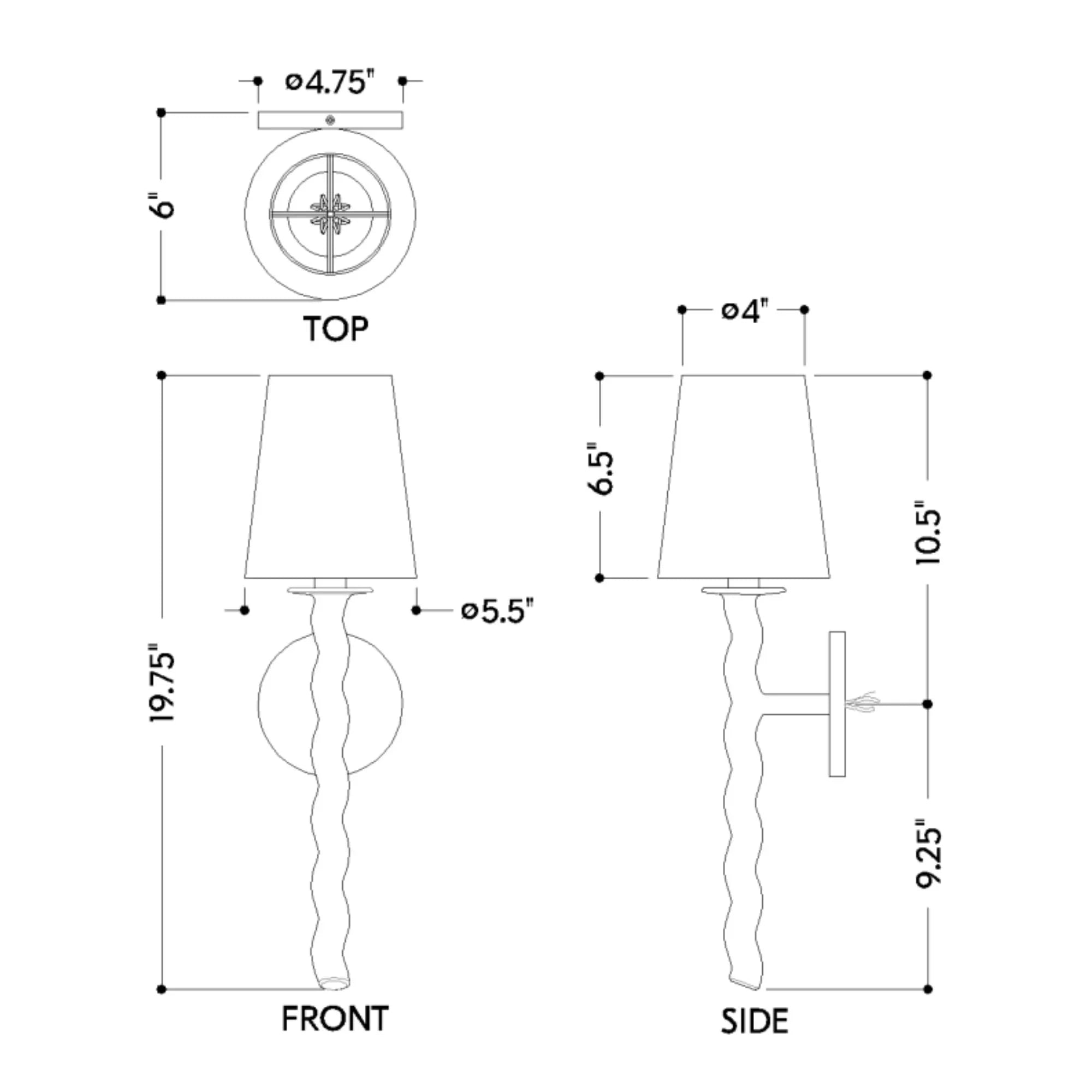 Alvaro 19" Wall Sconce, Gesso White Finish