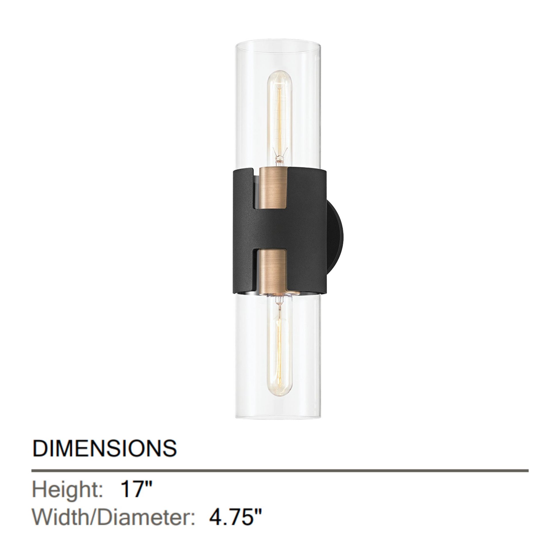 Troy Lighting - Amado 17 in. Wall Light Black & Brass finish | Bees Lighting