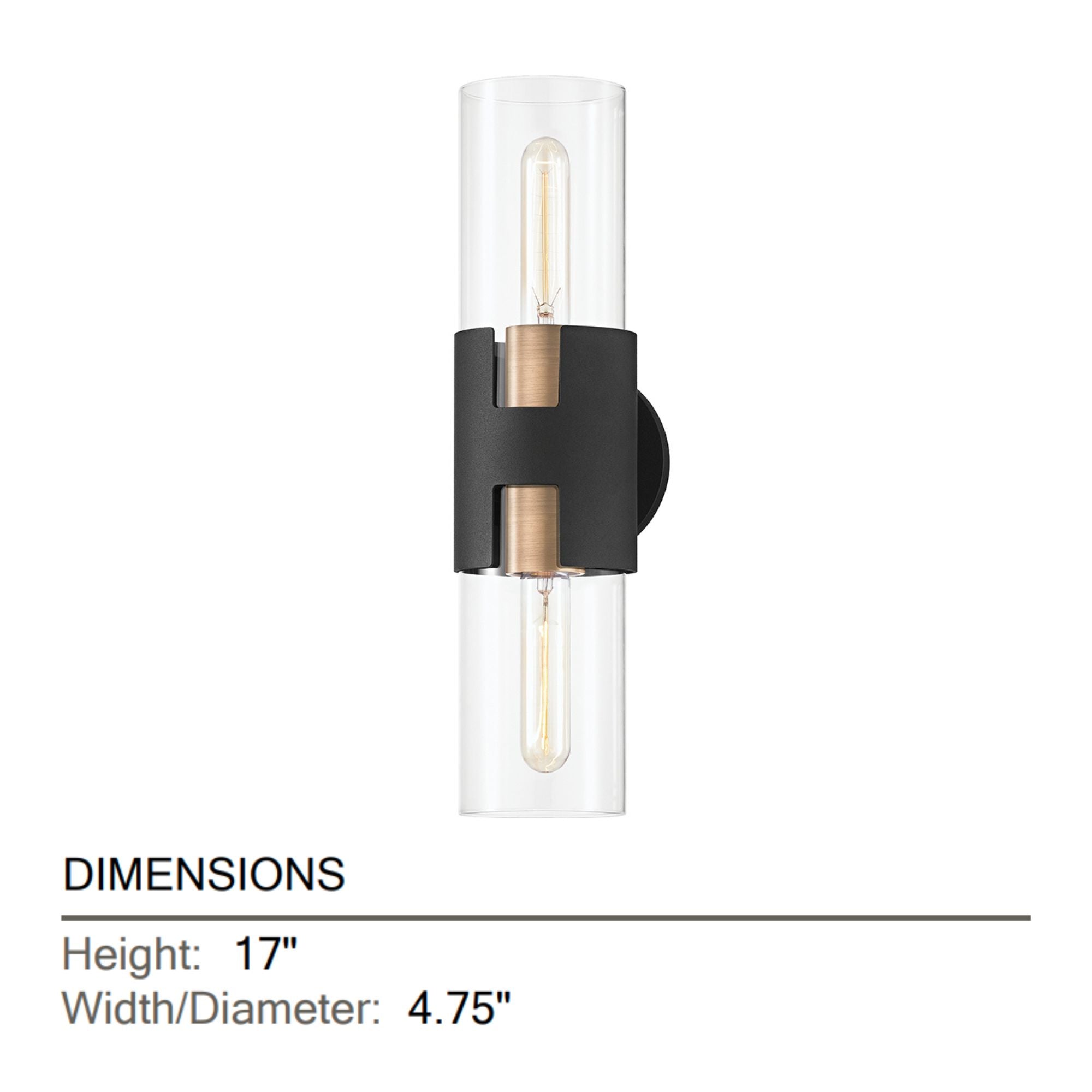 Troy Lighting - Amado 17 in. Wall Light Black & Brass finish | Bees Lighting