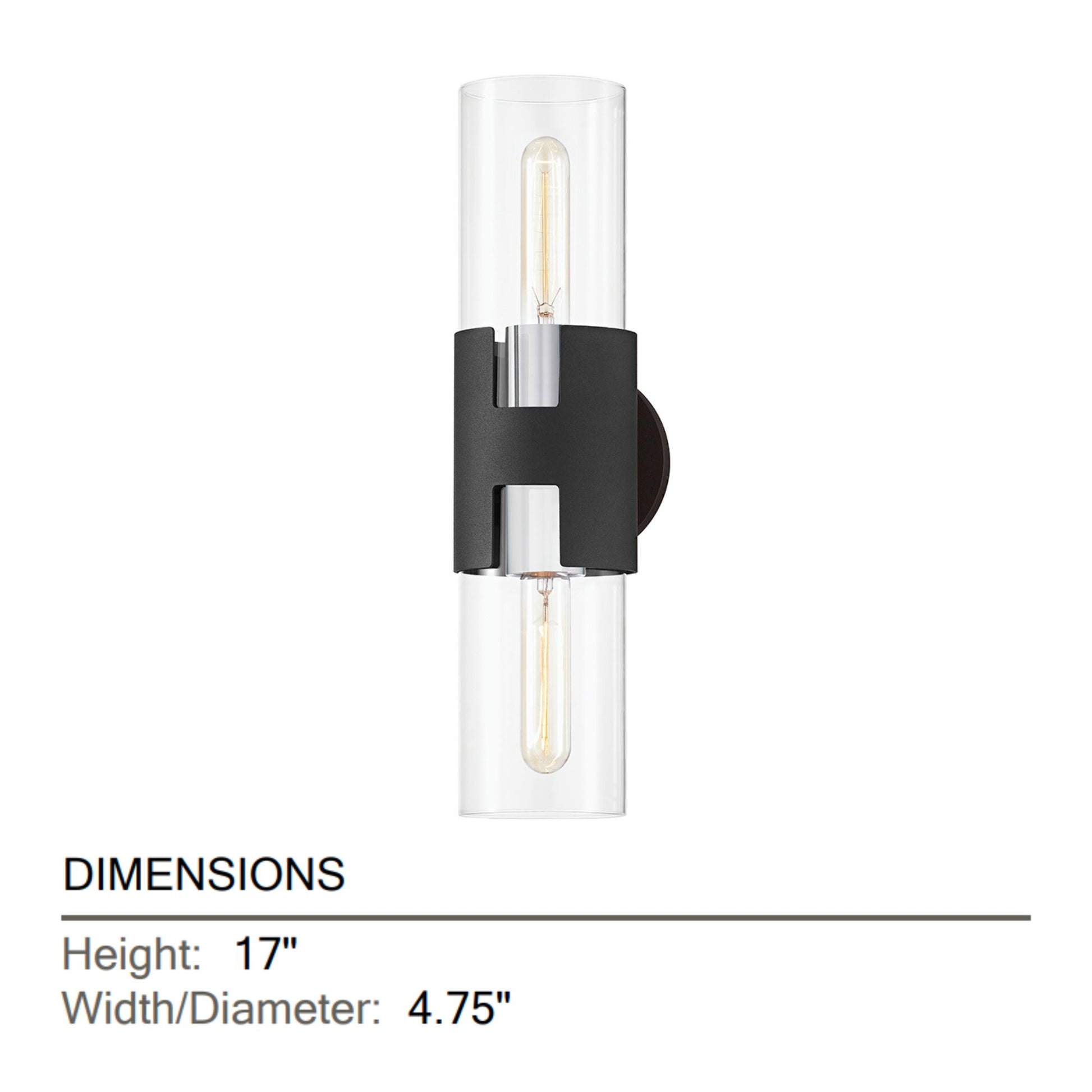 Troy Lighting - Amado 17 in. Wall Light Textured Black & Polished Nickel finish | Bees Lighting