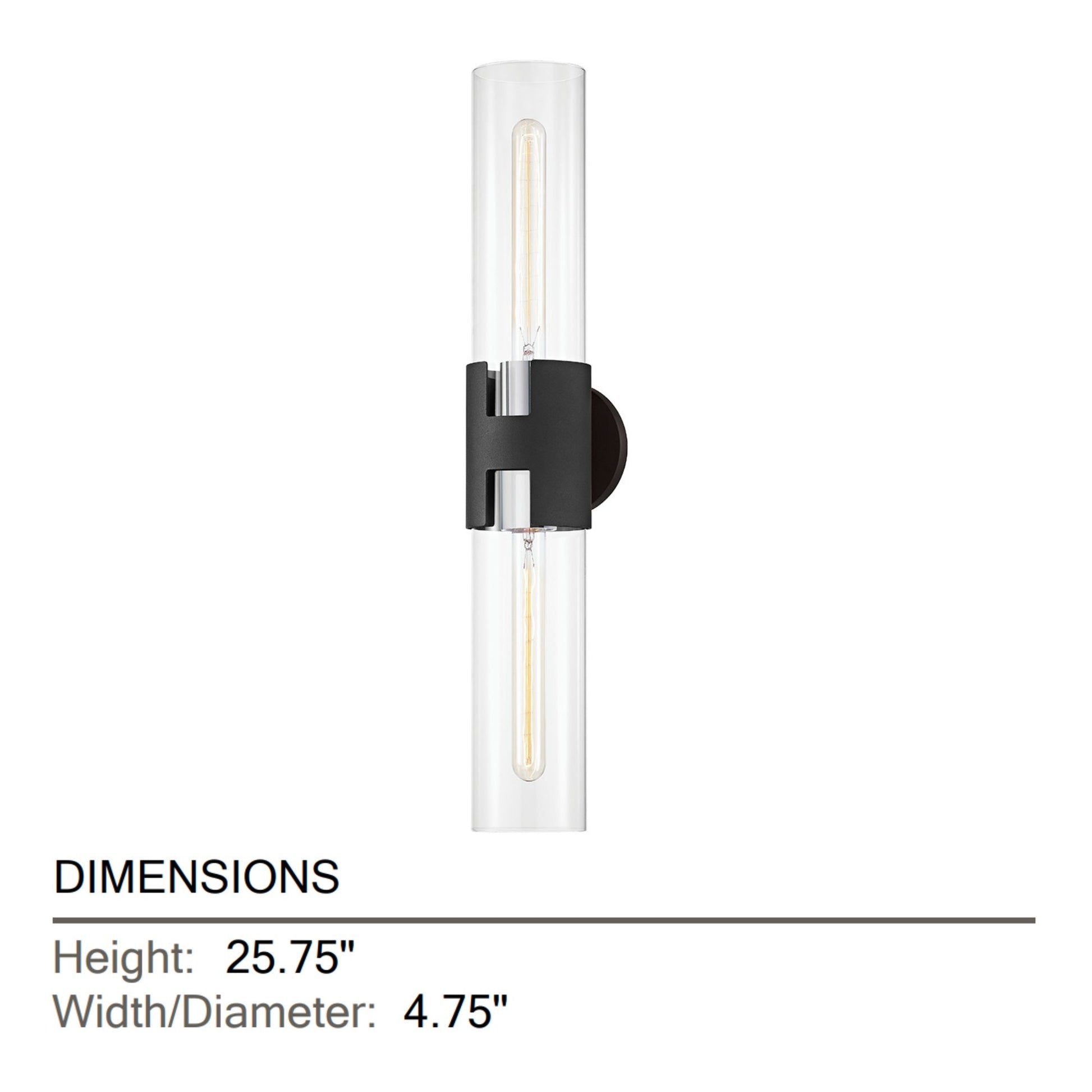 Troy Lighting - Amado 26 in. Wall Light Textured Black & Polished Nickel finish | Bees Lighting