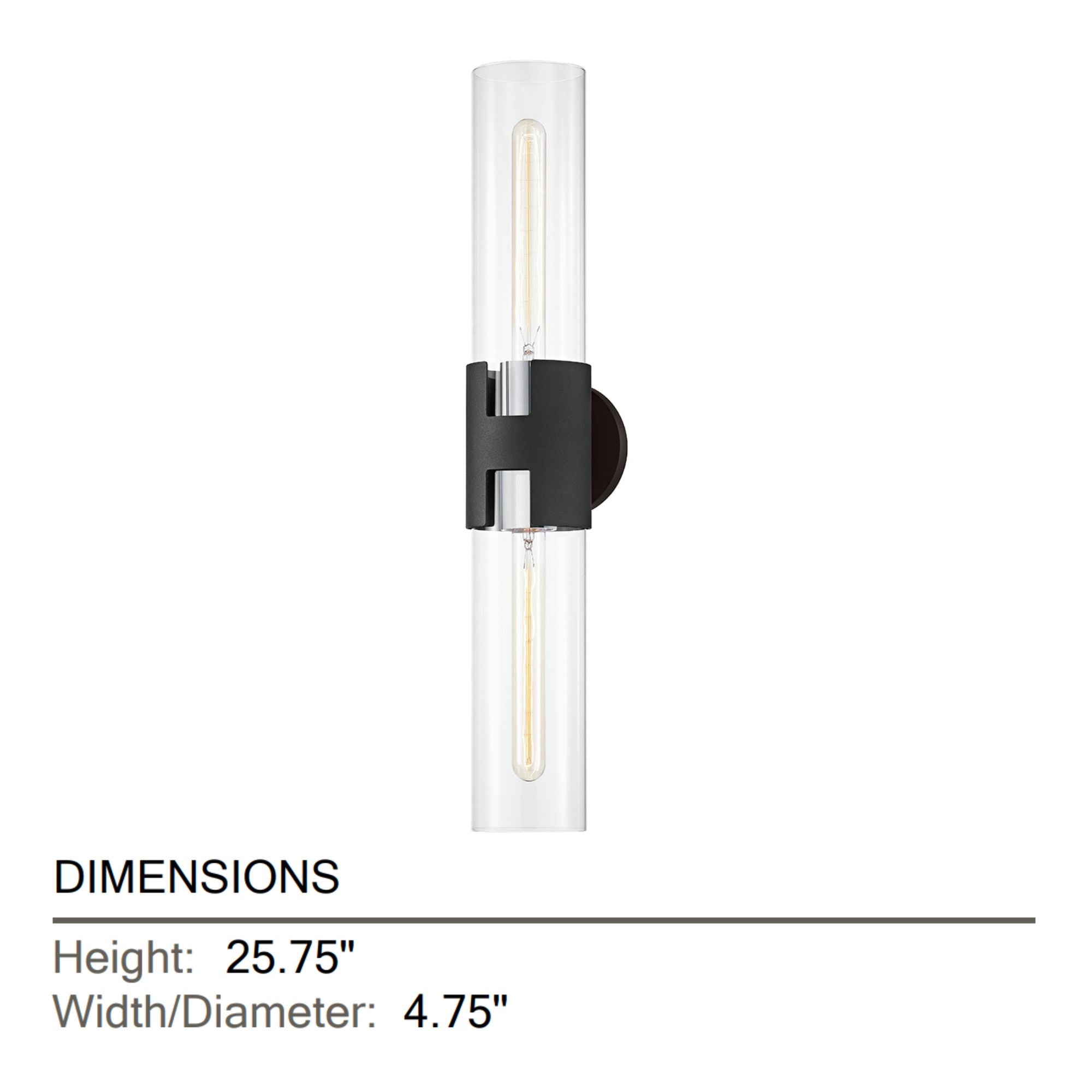 Troy Lighting - Amado 26 in. Wall Light Textured Black & Polished Nickel finish | Bees Lighting