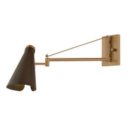 Andersen 14" Swing Arm Lamp, Patina Brass/Bronze Finish