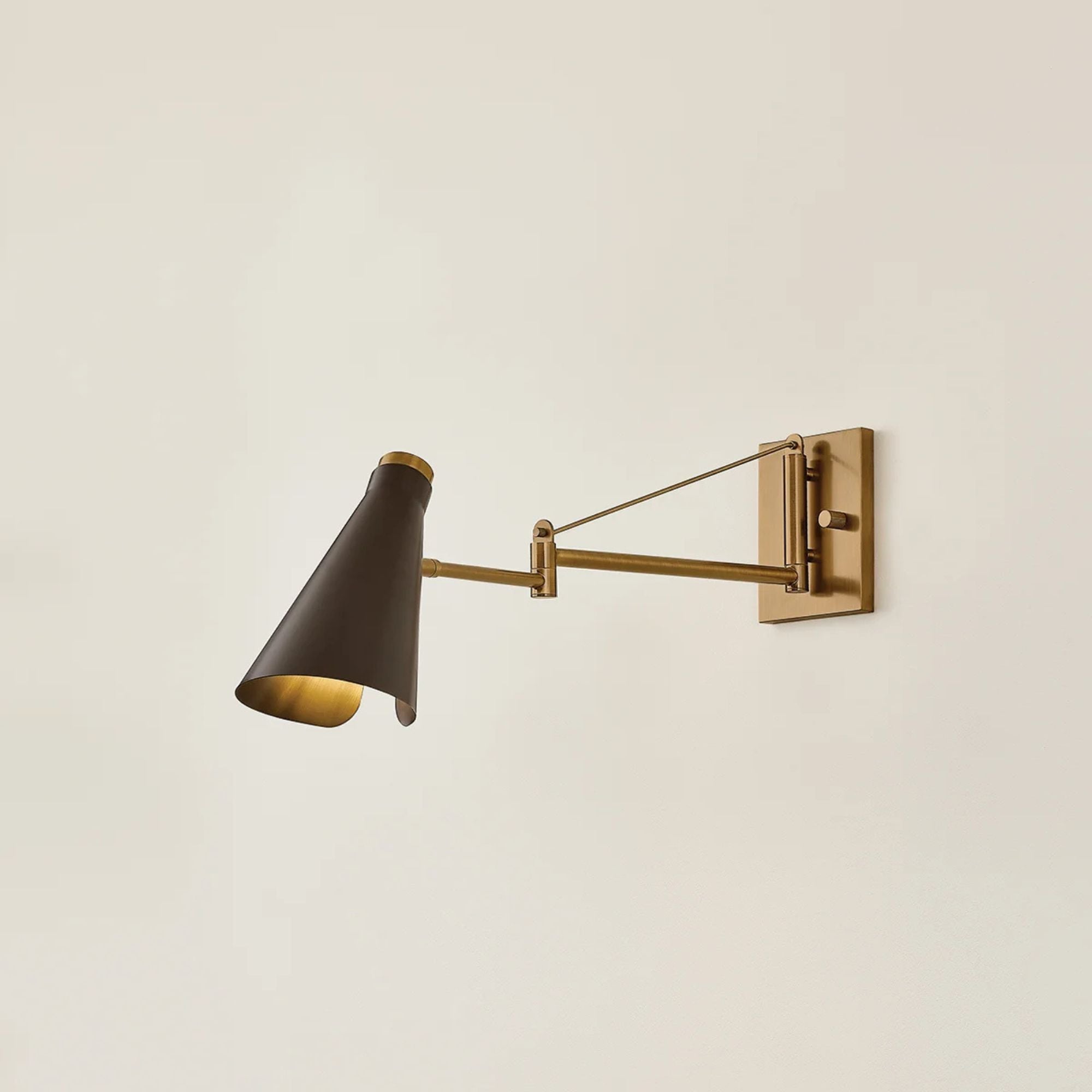 Andersen 14" Swing Arm Lamp, Patina Brass/Bronze Finish