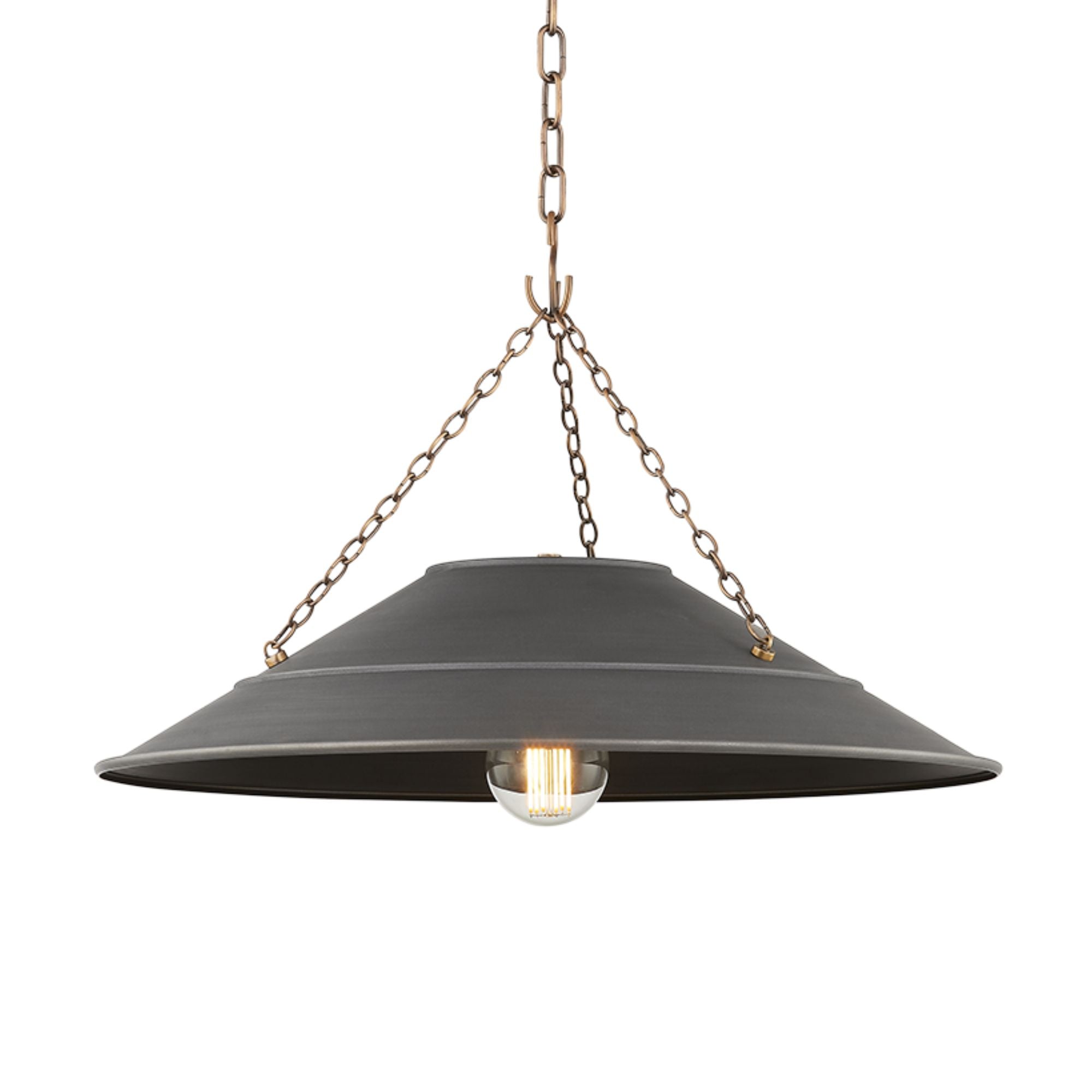 Arcane 23" Pendant, Patina Brass/Graphite Finish