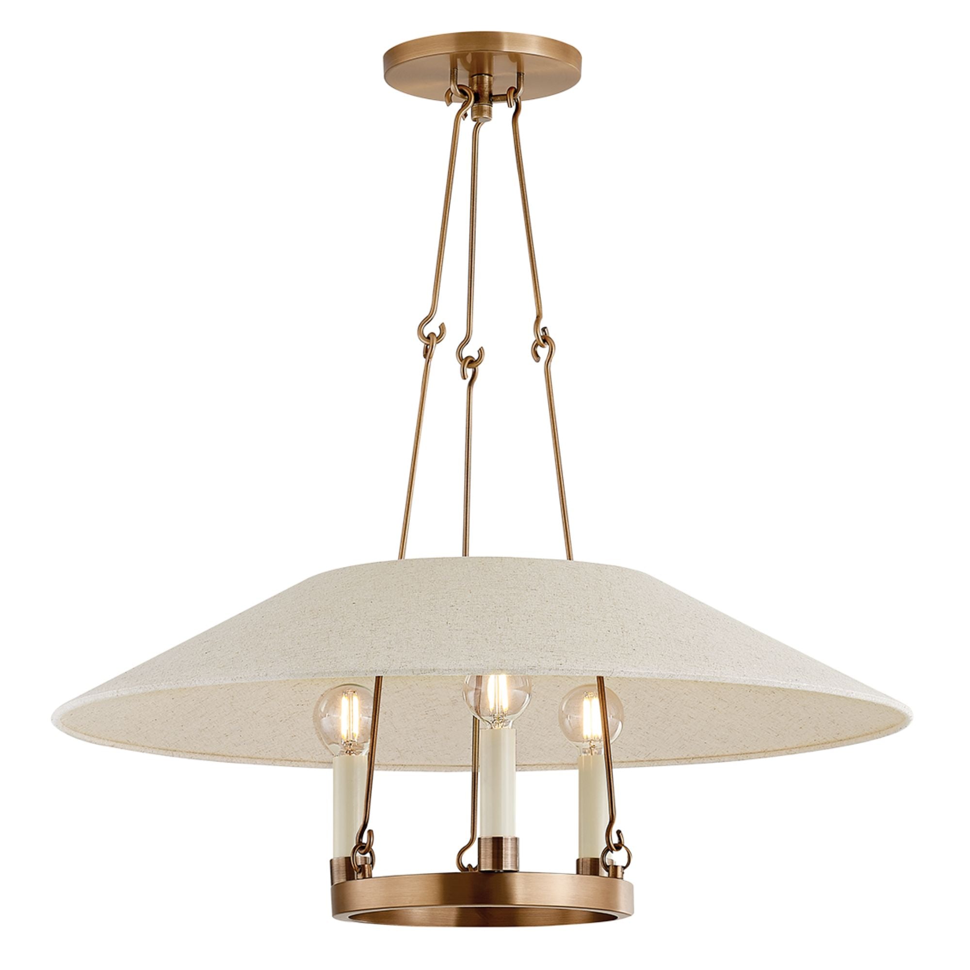 Archive 25" 3-Light Chandelier, Patina Brass Finish