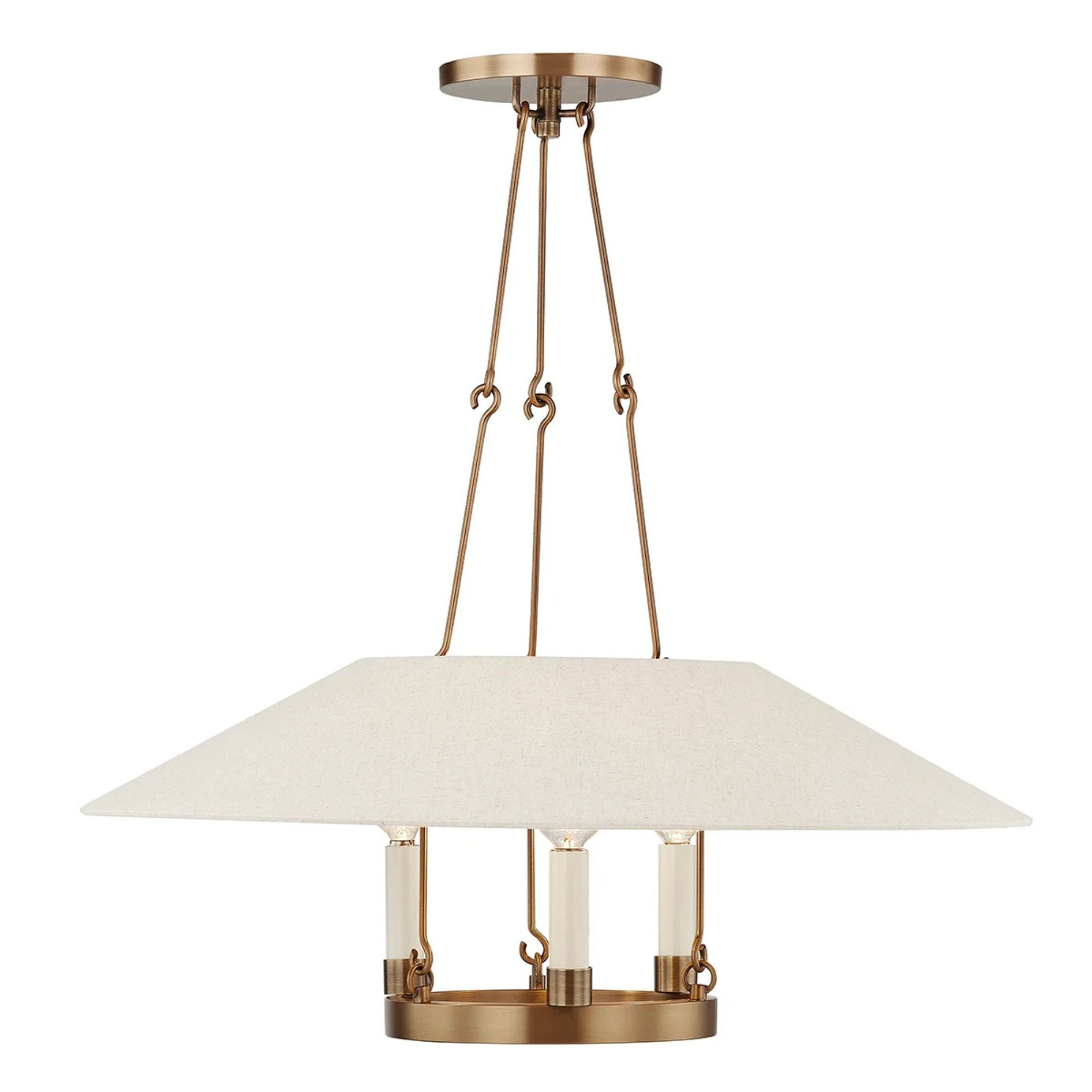 Archive 25" 3-Light Chandelier, Patina Brass Finish