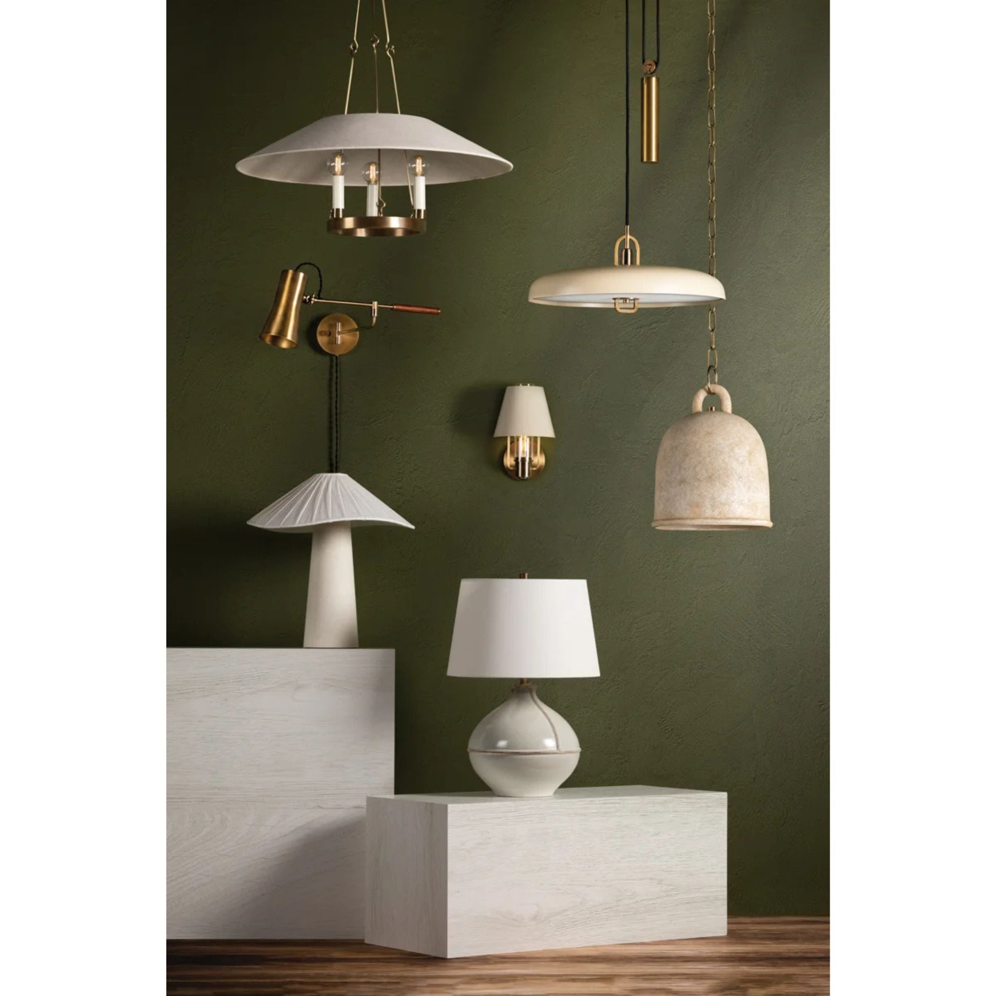 Archive 25" 3-Light Chandelier, Patina Brass Finish